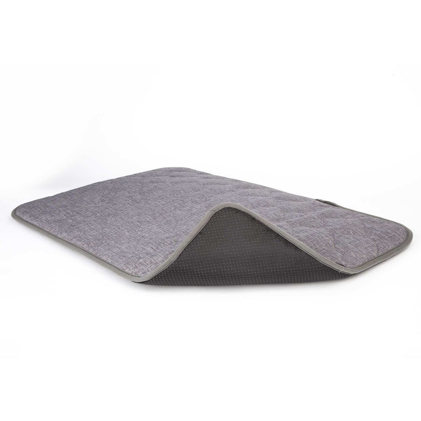 QIAOQI Dog Bed Crate Mat 48" Grey Kennel Pad | Washable Orthopedic Pillow Pet Beds Dense Cushion Padding Bolster