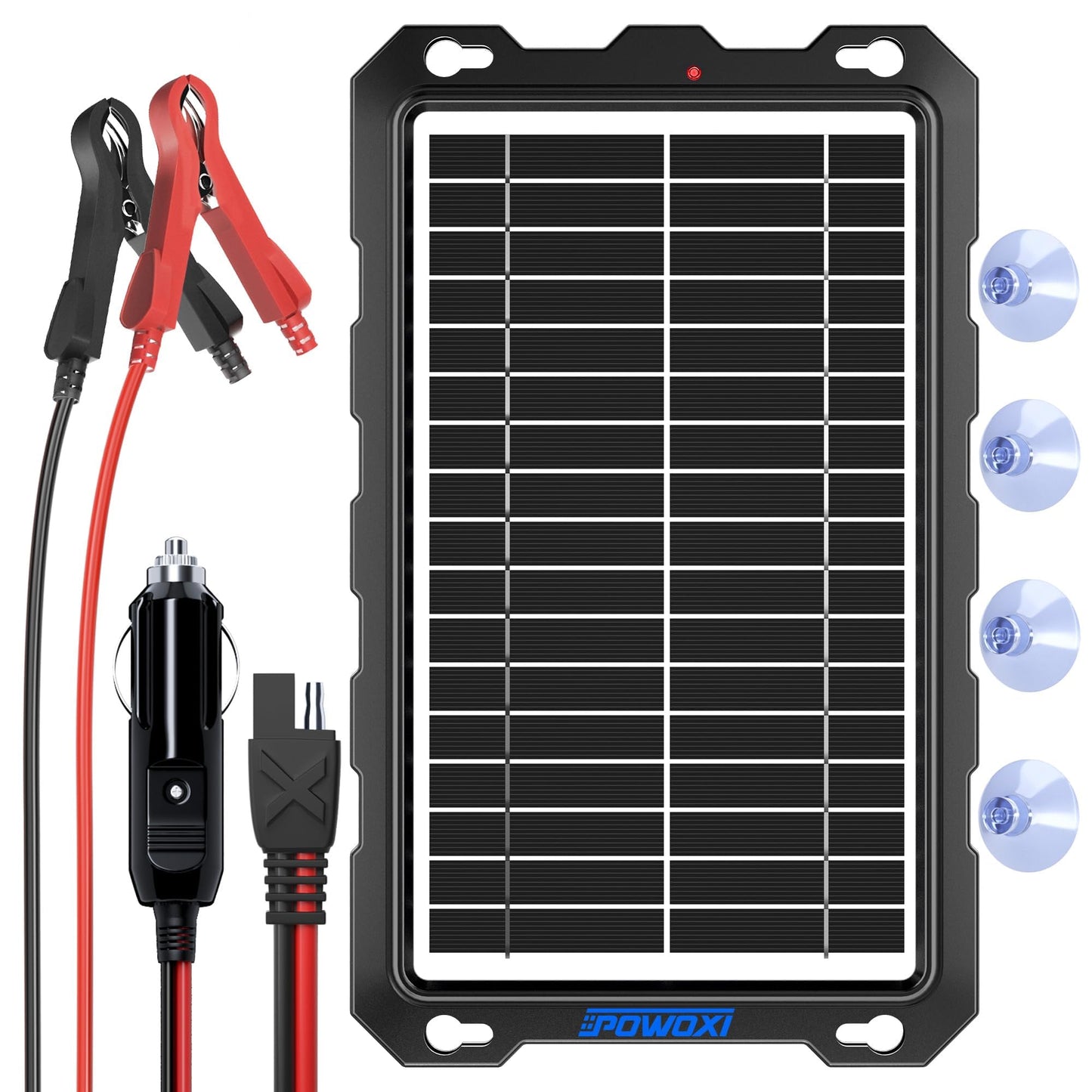 Solar Battery Trickle Charger for Car Battery, Portable and Waterproof Solar Battery Maintainer, Amorphous Silicon Solar Panel car Battery Charger (Solar Battery Charger 9W)