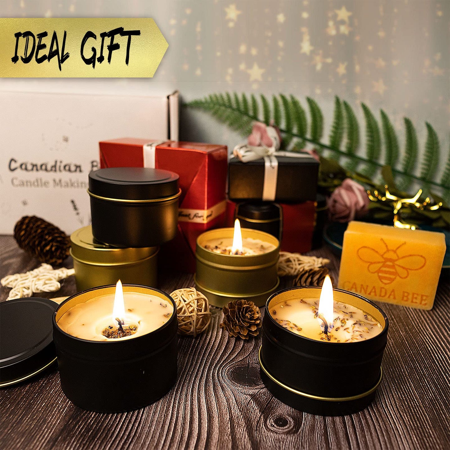 Candle Making Kit With 100% Canadian Natural Beeswax from Canadian Farms, Craft Supplies to Make Beeswax Candles, Candle Making Craft Kit, Suitable for Adults or Kids, Ideal DIY Kit