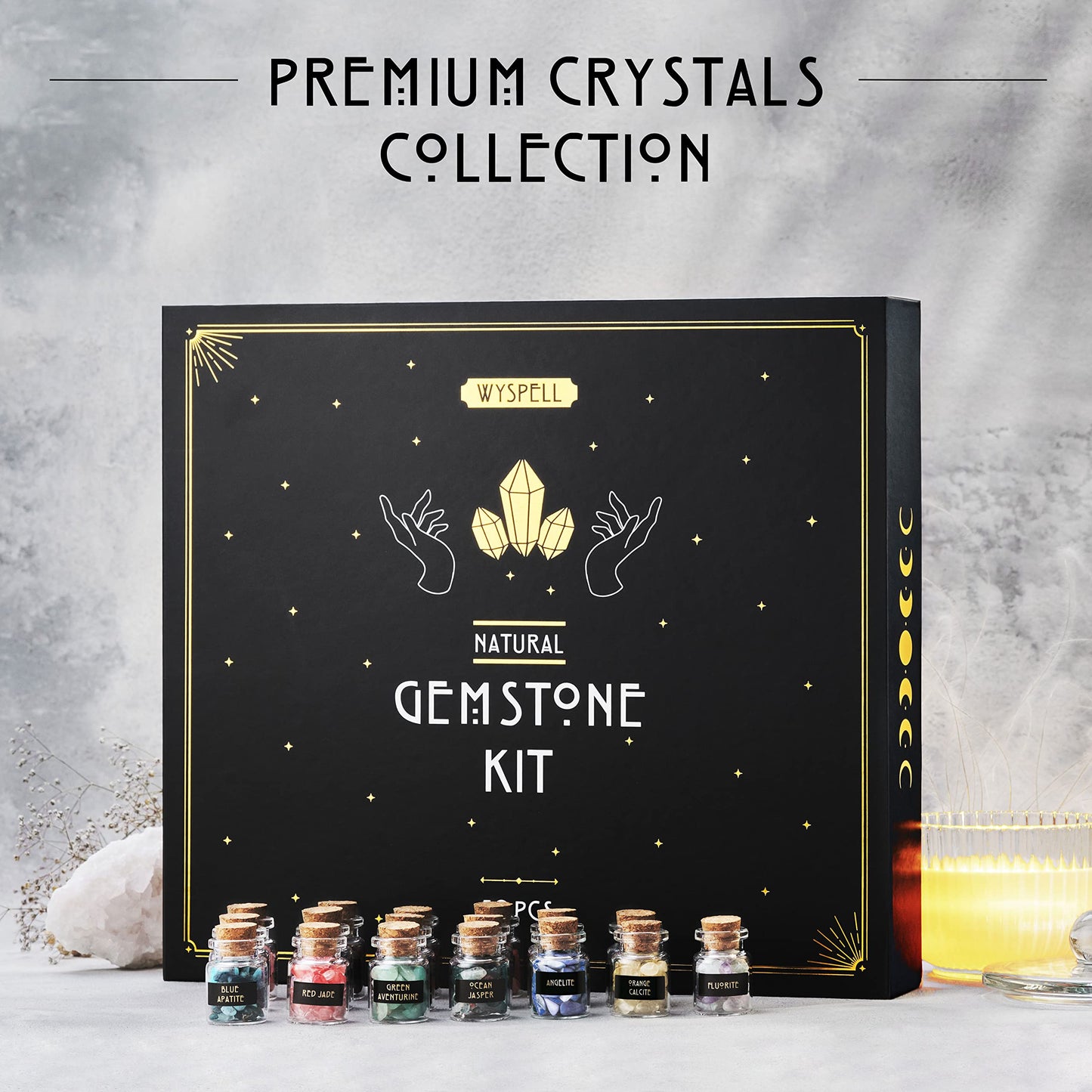 Bulk Crystals and Healing Stones 50 PCS - Real Mini Crystals for Spell Jars - Crystals for Witchcraft - Real Crystal Witch Healing Crystals for Beginners Set - Gemstone Kit