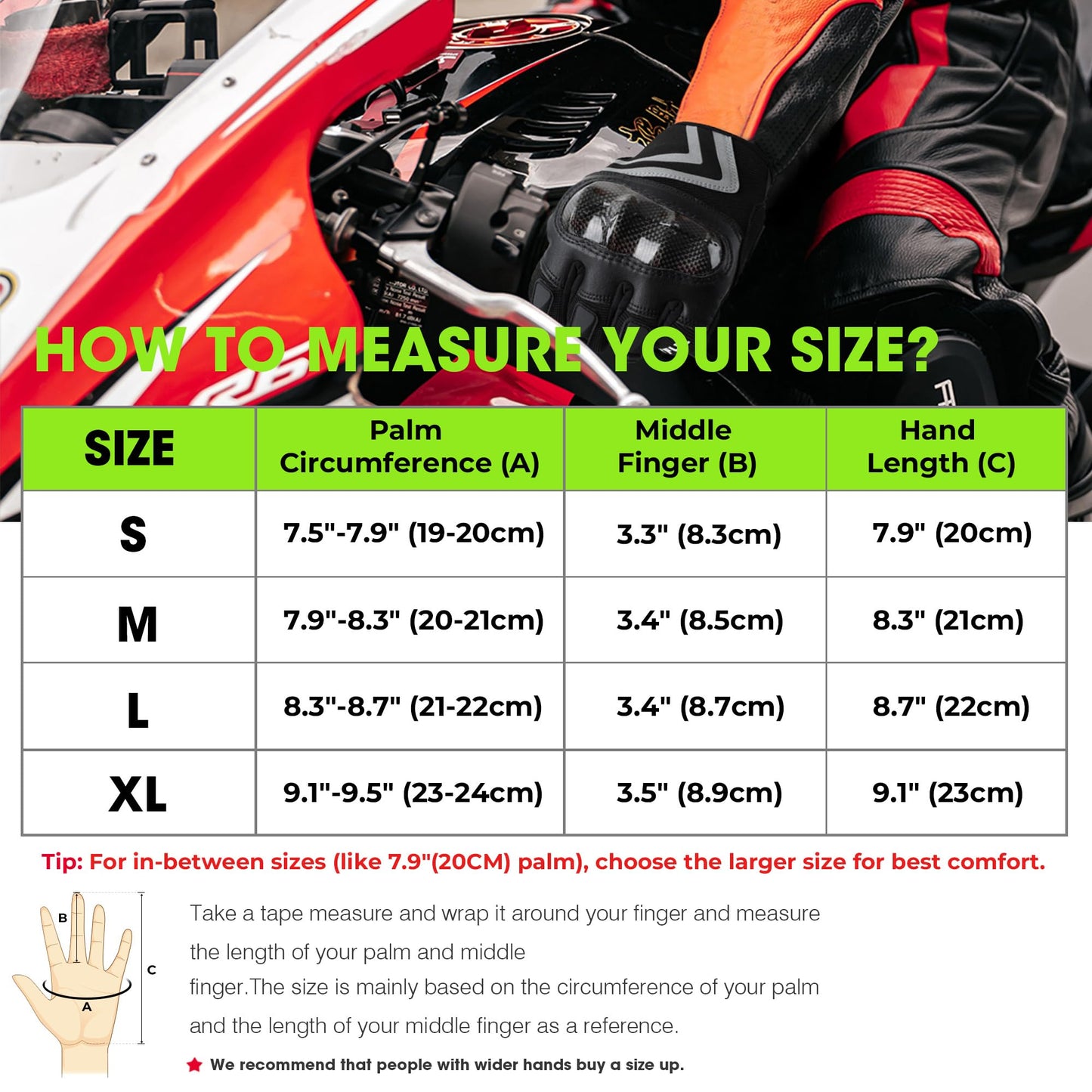 WTACTFUL Motorcycle Gloves for Men Women, Dirt Bike Riding Gloves Full Finger Touchscreen Breathable for Motocross Road Racing Cycling Mountain Bike Bicycle Off-Road MTB ATV Summer White L