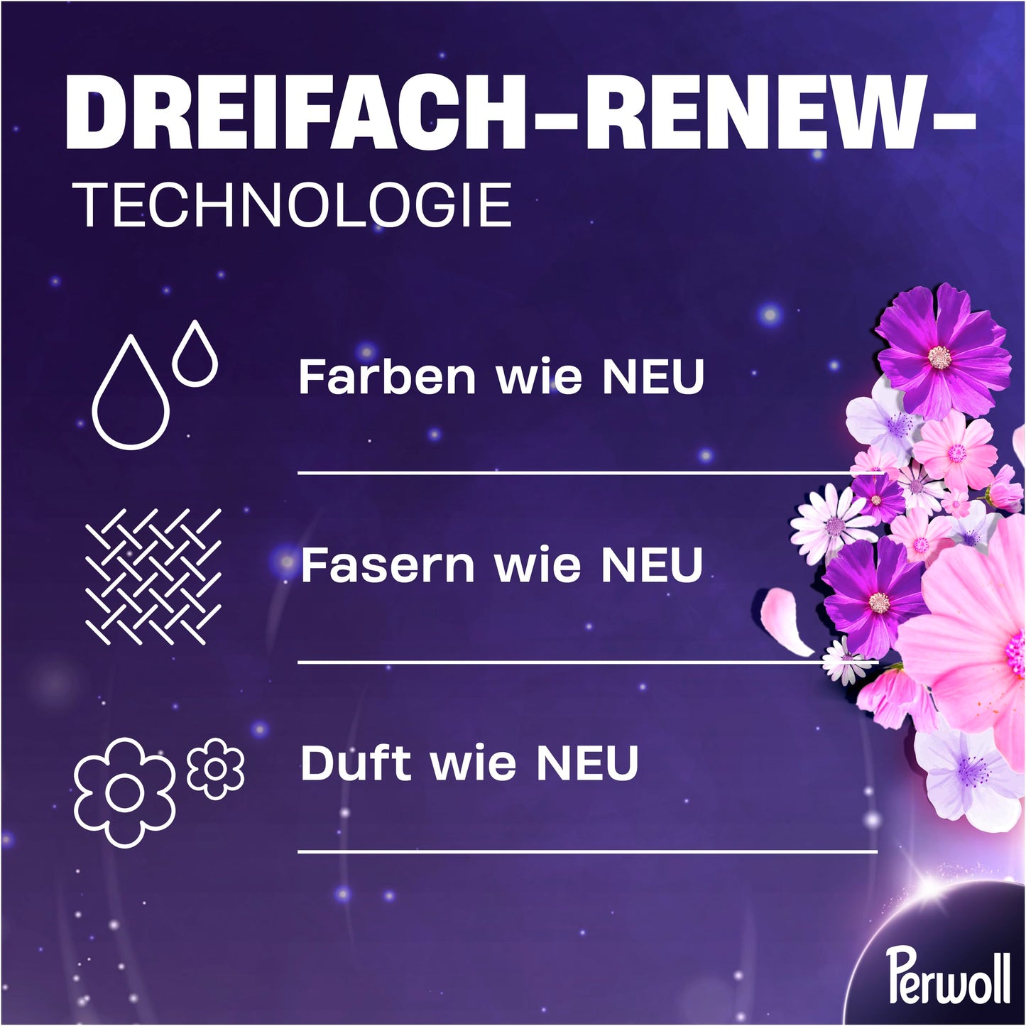 Perwoll Renew Flower Frenzy (1 x 52 Washes), Liquid Detergent, Detergent for Colors & Whites, Color Detergent Gives Intense Freshness with Floral Fragrance