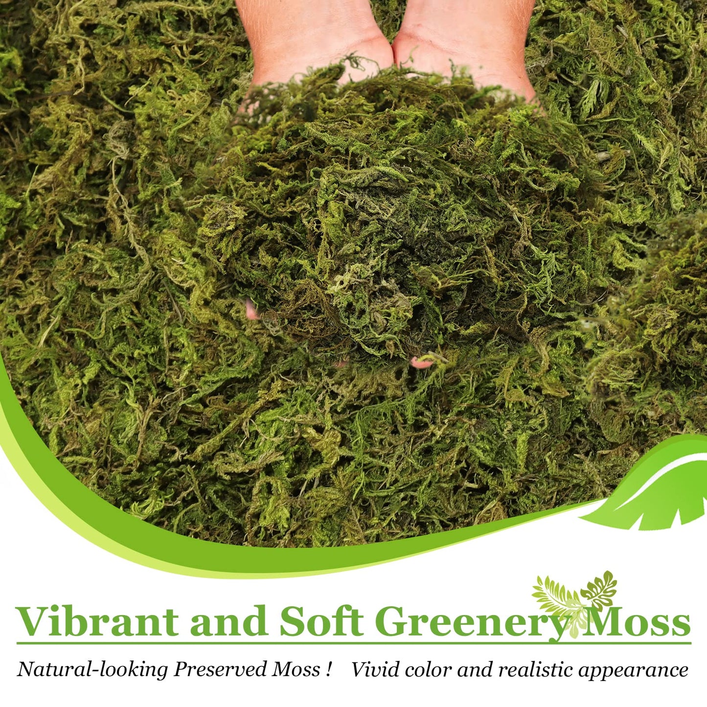 Riare 1.3LBS Artificial Fake Moss for Fake Plants Indoor- Premium Faux Craft Moss for Potted Plant, Fresh Forest Green for Hamsters Micro-Landscape Terrariums Centerpieces Decor