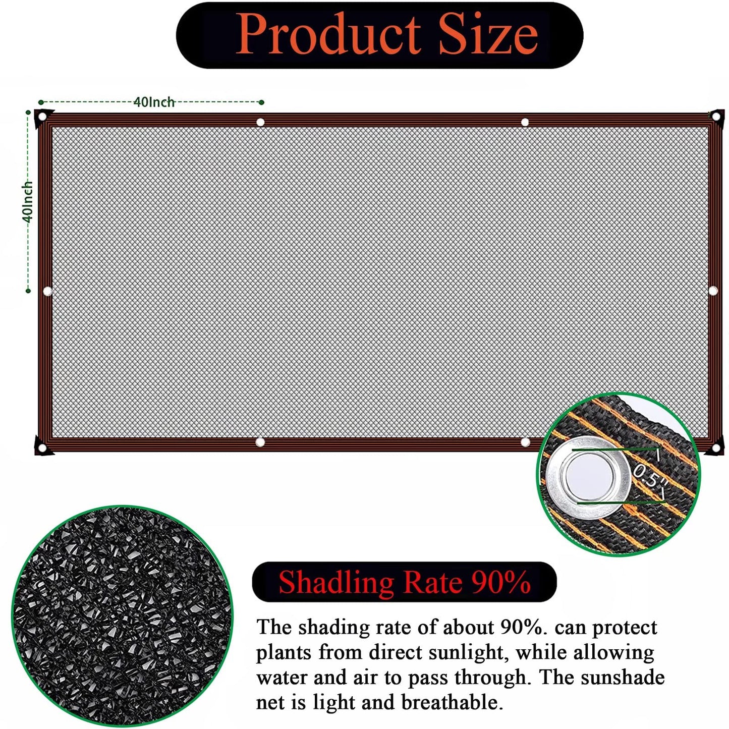 Shade Cloth with Grommets,Outdoor Sun Shade Awning,Garden Shade Netting for Plants Cover Greenhouse Patio Dog Kennel Chicken Coop(6.5x20FT)