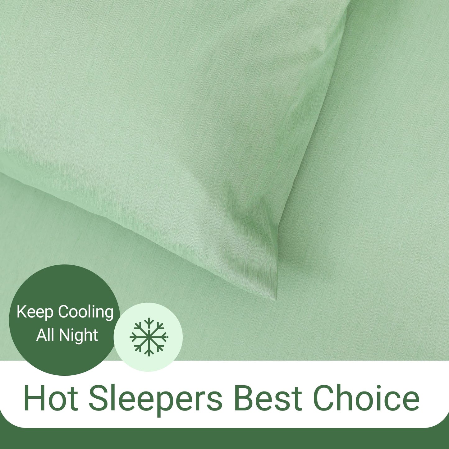 Mooreeke Bamboo Draps Queen Sheets, Cooling Bed Sheets Rayon Derived from Bamboo, Green Breathable & Soft Bed Sheets