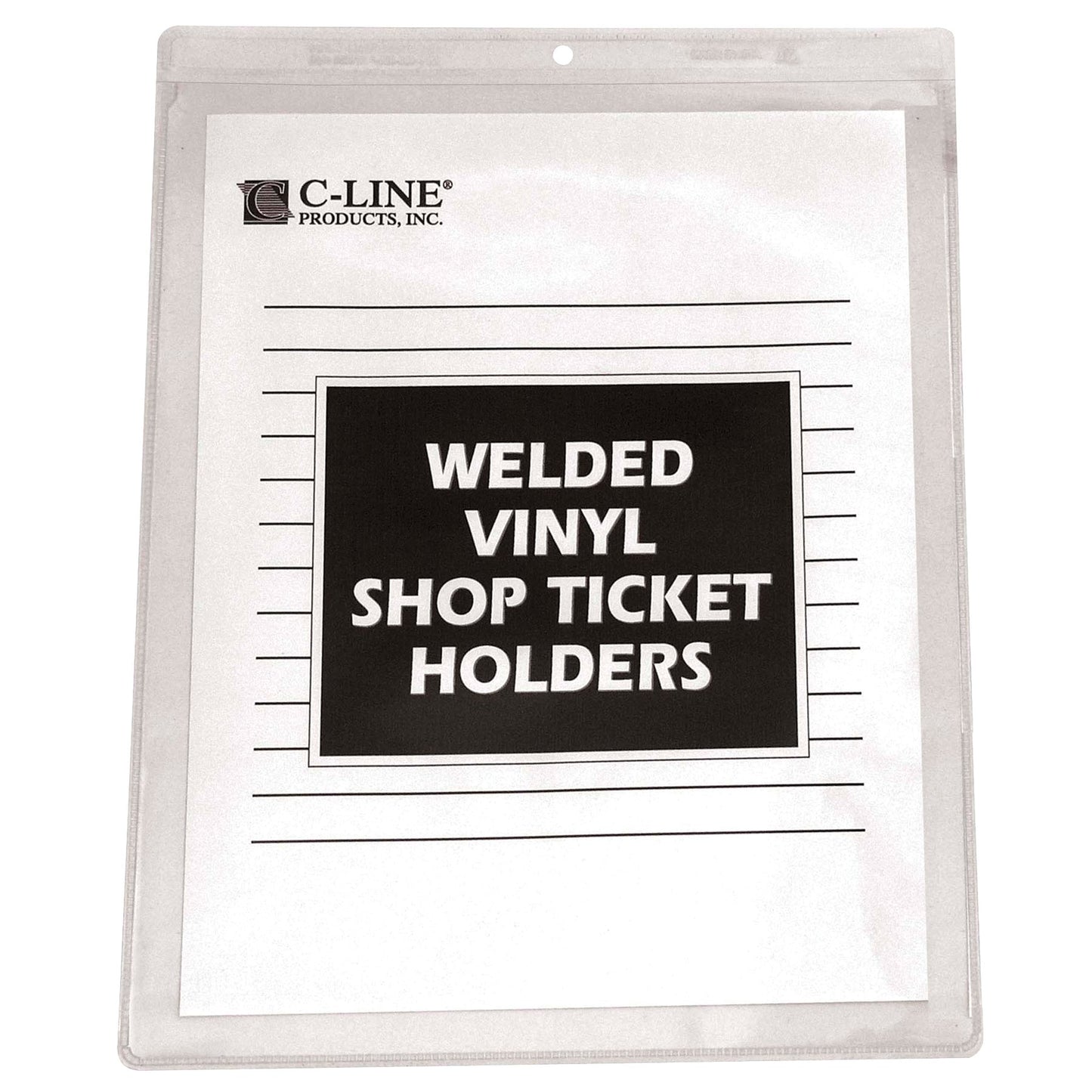 C-Line Vinyl Shop Ticket Holder for 9 x 12 Inch Insert with Clear Sides 50 Count (80912)