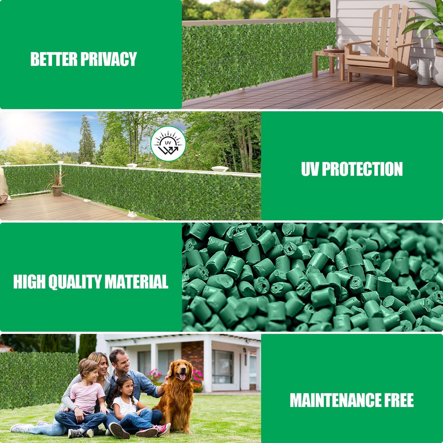 Artificial Ivy Privacy Fence Screen 200"x40", Privacy Screen for Balcony and Garden,Artificial Faux Ivy Hedge,Grass Wall for Indoor and Outdoor Deco with 100PCS Zip Ties (Upgrade Leaves)