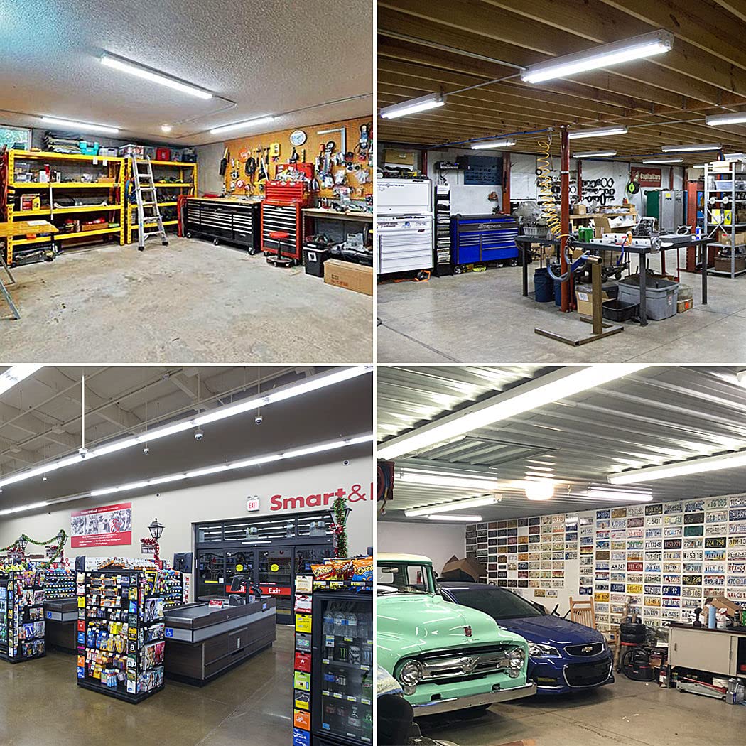 CNSUNWAY T8 LED Tube 4ft, 22W 2400LM, 6500K Cool White, Clear Cover, Dual-Ended Power, Ballast Bypass, T8 T10 T12 Fluorescent LED Replacement Bulbs, Shop Lights for Garage Warehouse (12-Pack)