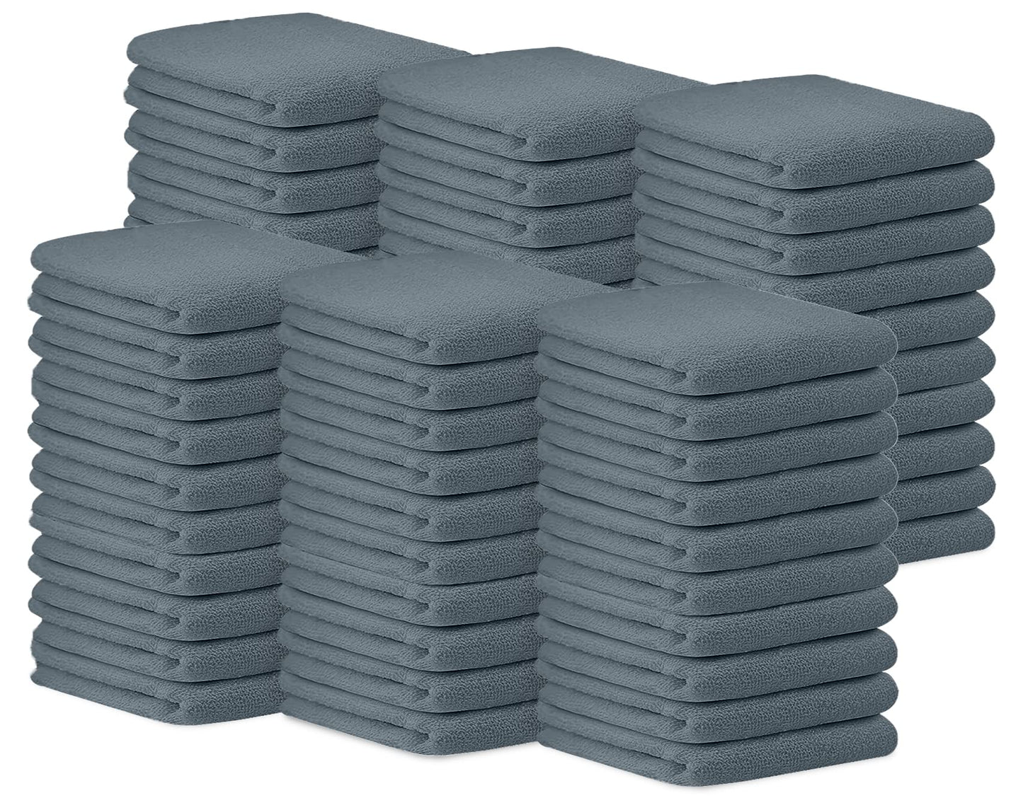 Avalon Towels Cotton Shop Towels – (Pack of 60) Size 12x14 Inches Cleaning Rags – Highly Absorbent Shop Rags and Multipurpose Cleaning Towels for Automobiles, Industries, Garage and Homes (Grey)