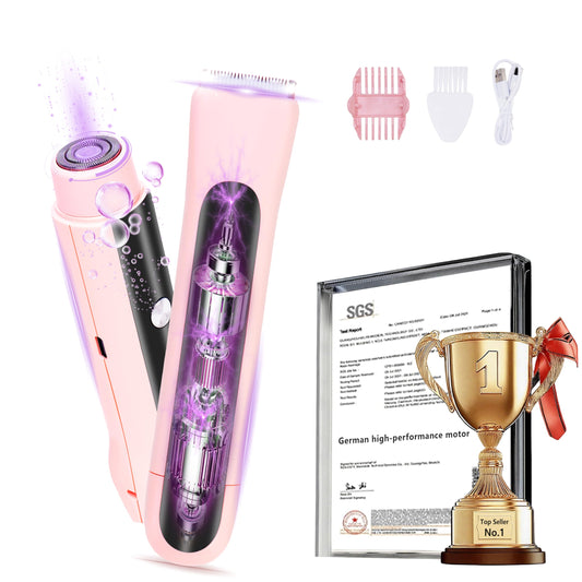 2025 Upgrade bikini trimmer women【SGS Certification 5W Ultra-High Power German brushless motor】electric razor for women-IPX7 Waterproof Bikini Shaver for Ceramic Blade Suitable for Underarm Leg Arm Body