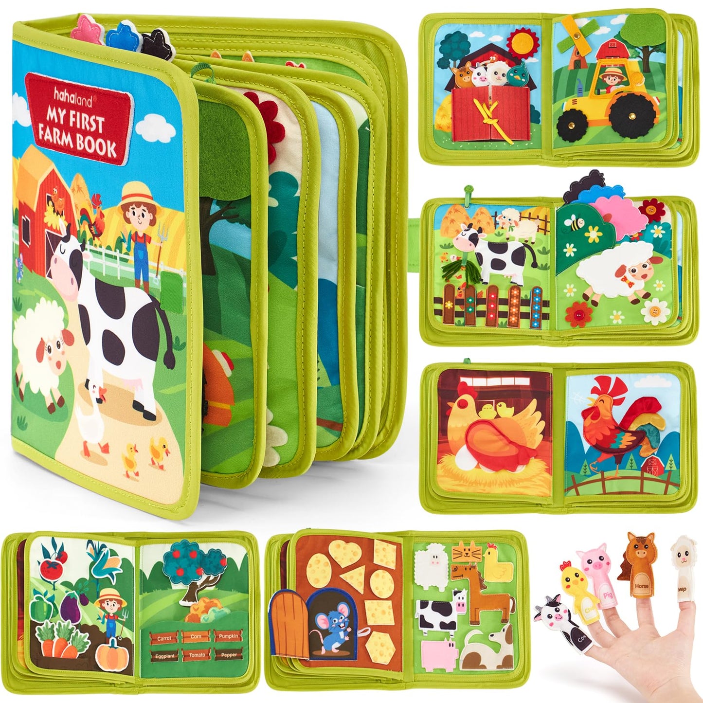 hahaland Busy Books for Toddlers 1-2 - Montessori Toddler Busy Board for 1 2 Year Old, 20 in 1 Quiet Book Educational Toddler Toys for 1 2 3 Year Old Boy Girls Gifts, Travel Toys for Toddlers 1-3