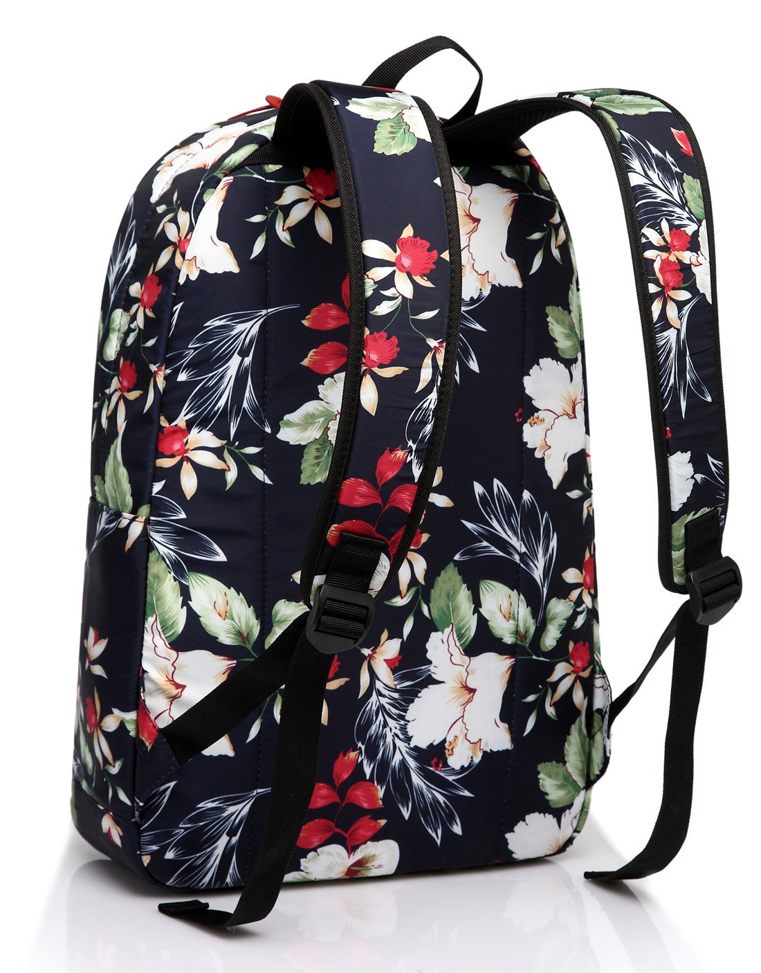 Backpack for Women, VASCHY Water Resistant Fashion Floral 15.6 inch Laptop School Bookbag for Girls Casual Daypack Travel Rucksack with Padded Laptop Sleeve (Navy Floral Blooms)