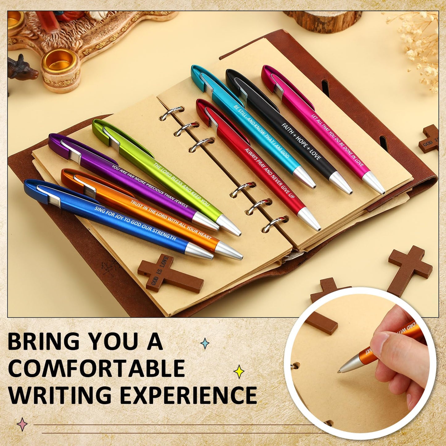 Lincia 100 Pcs Bible Verse Ballpoint Pens Bulk with Inspirational Quotes Retractable Medium Point Affirmation Pens with Black Ink Thank You Gifts for Back to School, Nurse, Teacher