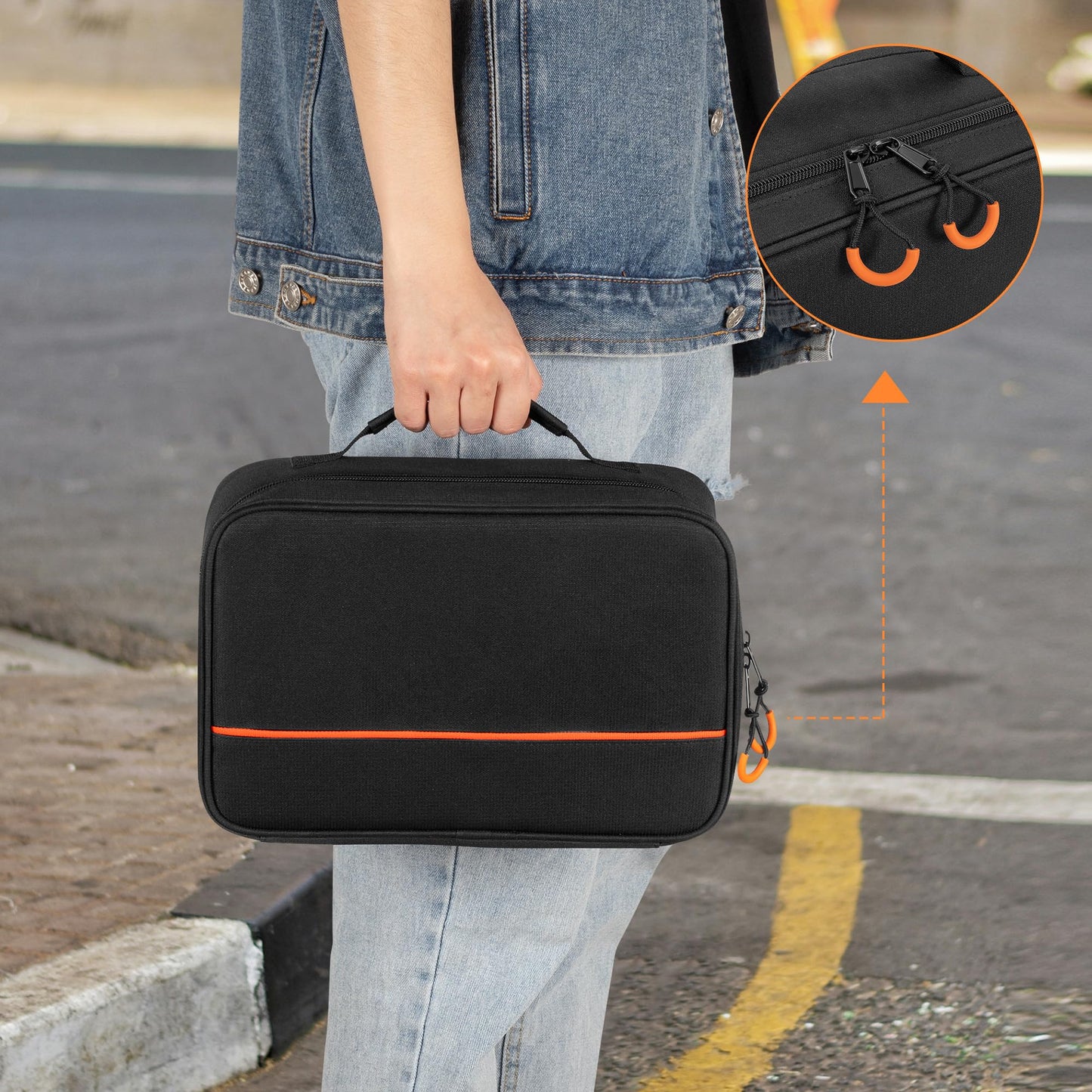 PGmoon 3 Slots Wireless Microphone Carrying Case, Microphone Storage Bag Fits for 3 Mic System Microphones Up to 11’’, Portable Mic case for Singing, Karaoke (Patent Design)