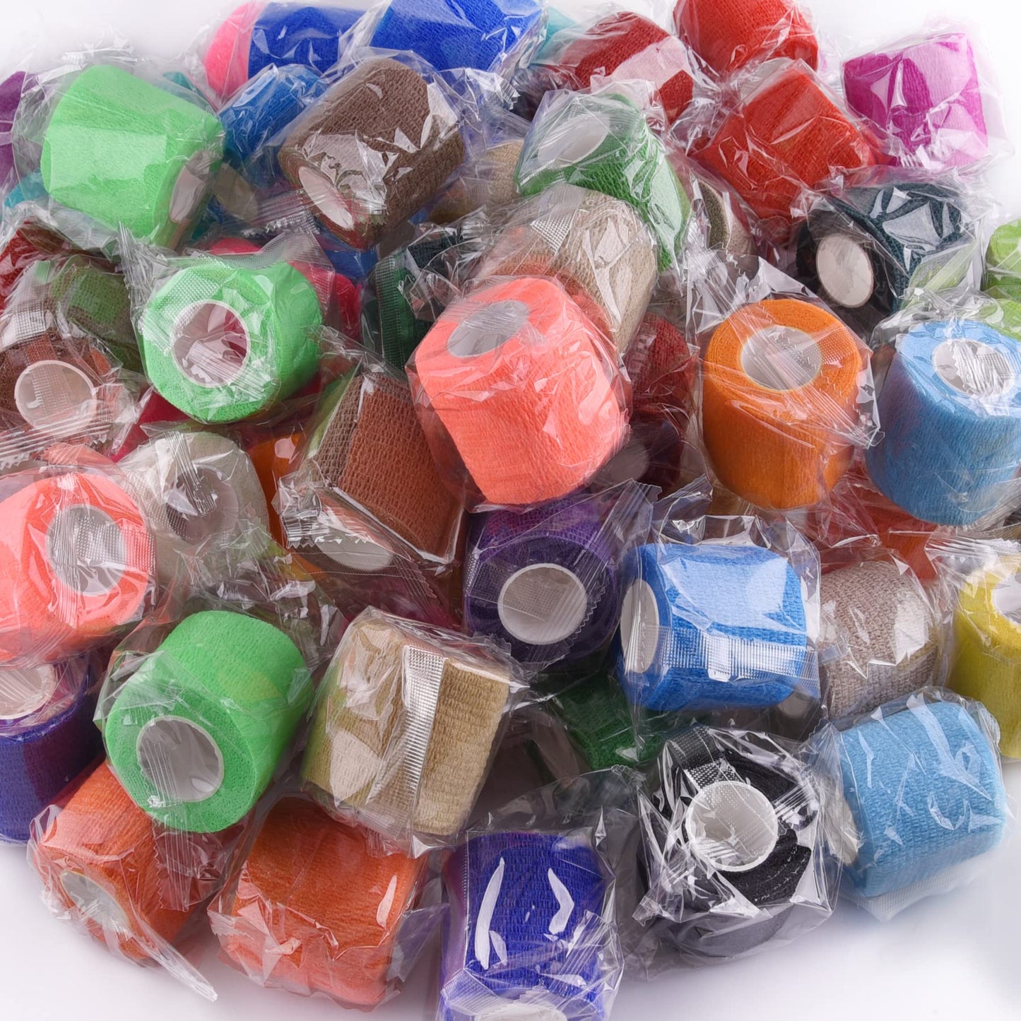 BQTQ 84 Rolls Self Adhesive Bandage Wrap 2 Inch x 5 Yards Self Adherent Wrap Tape Breathable Athletic Wrap Stretch Bandage Self Sticking Bandge Wrap for Athletic Sports(Rich Color)