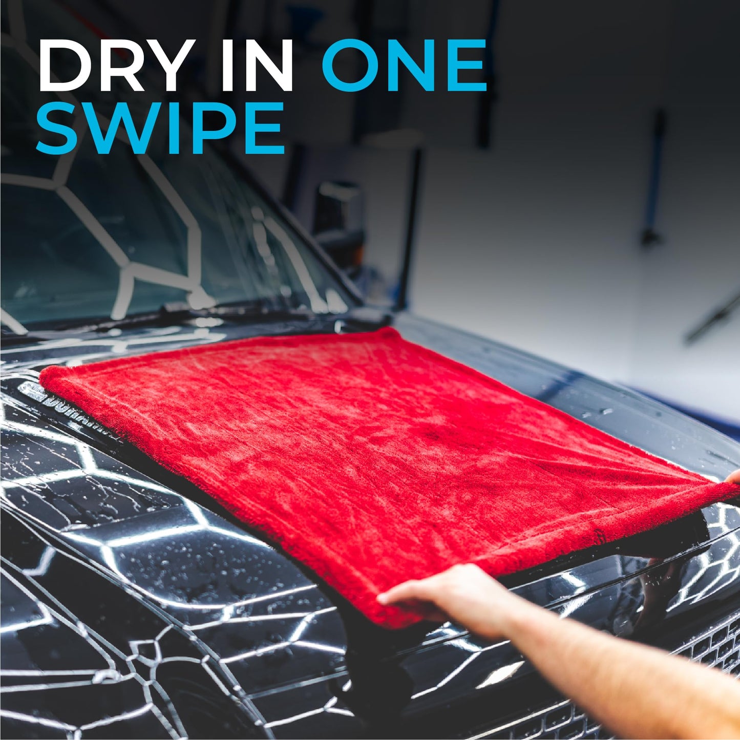 The Rag Company - The 1500 - Heavy Duty Microfiber Drying Towel; Perfect for Trucks, Commercial Vehicles, RVs, Boats, and More; Premium 70/30 Blend Twist Loop Design, 1500gsm, 30in x 30in, Red
