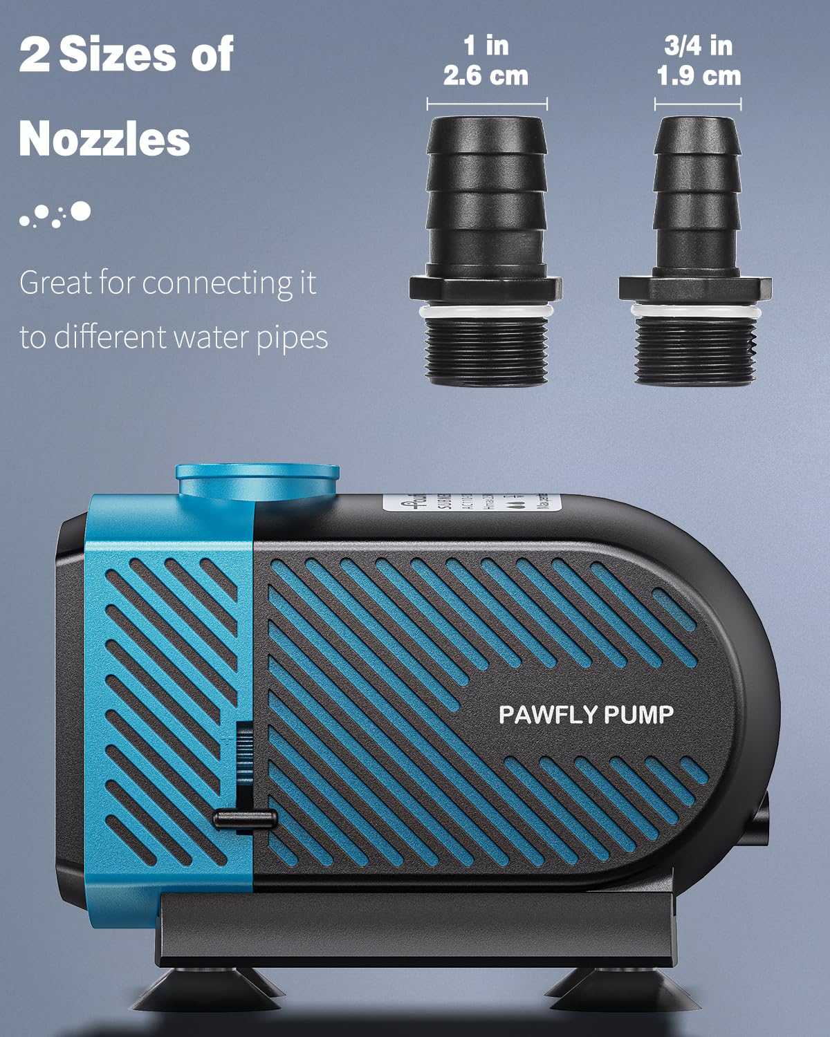 Pawfly Aquarium Submersible Water Pump 800 GPH Ultra Quiet Water Fountain Pump with 8.2 ft. Lift Height Adjustable Water Pump for Fish Tanks Ponds Gardens Waterfalls Statuary and Sumps