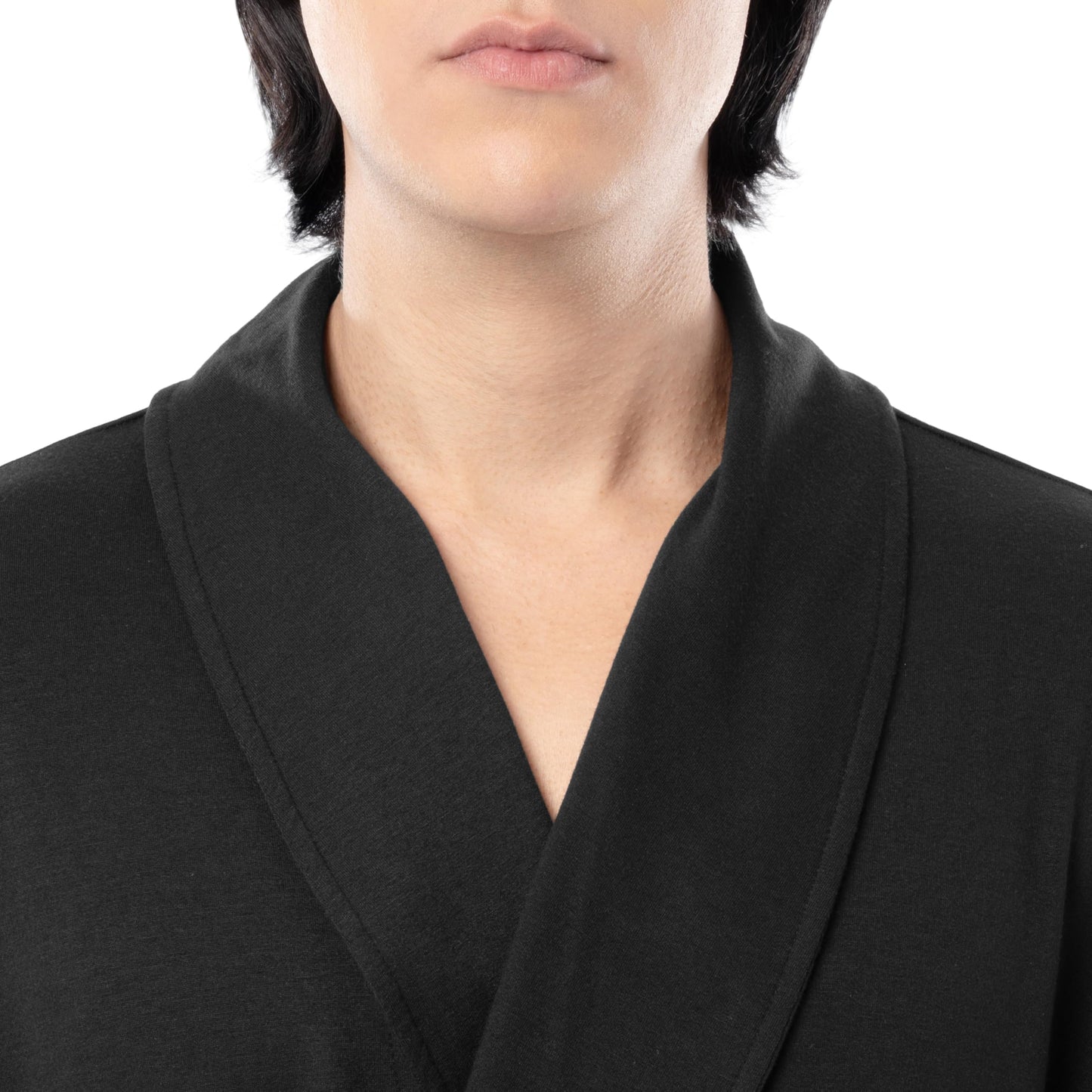 Fruit of the Loom Men's Lightweight French Terry Robe, Black, One Size