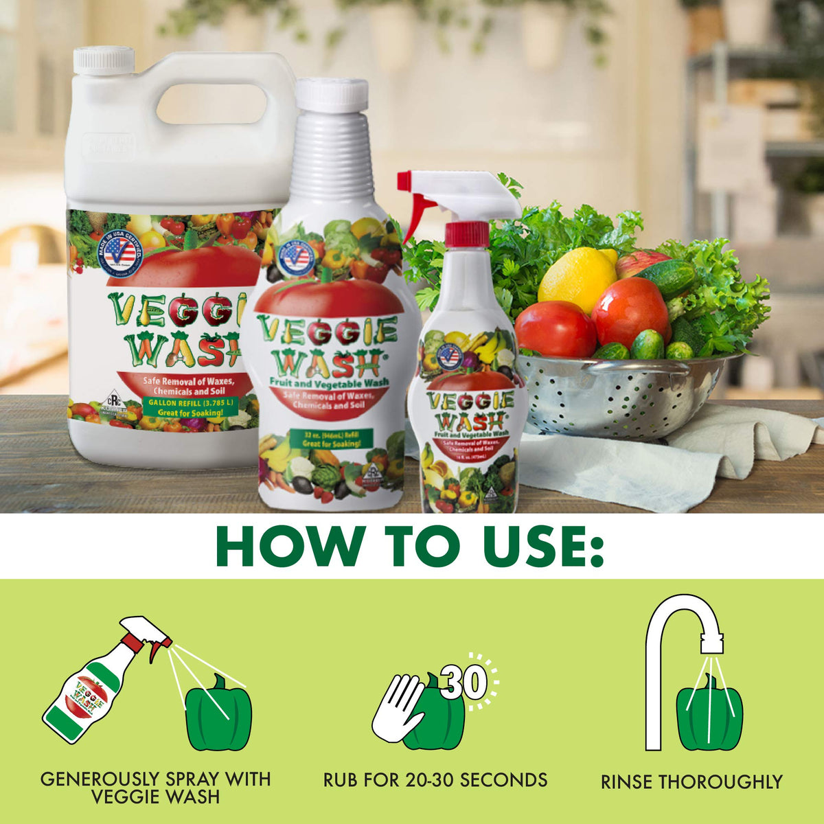 Veggie Wash All Natural Fruit and Vegetable Wash, 1-Gallon (654912964)