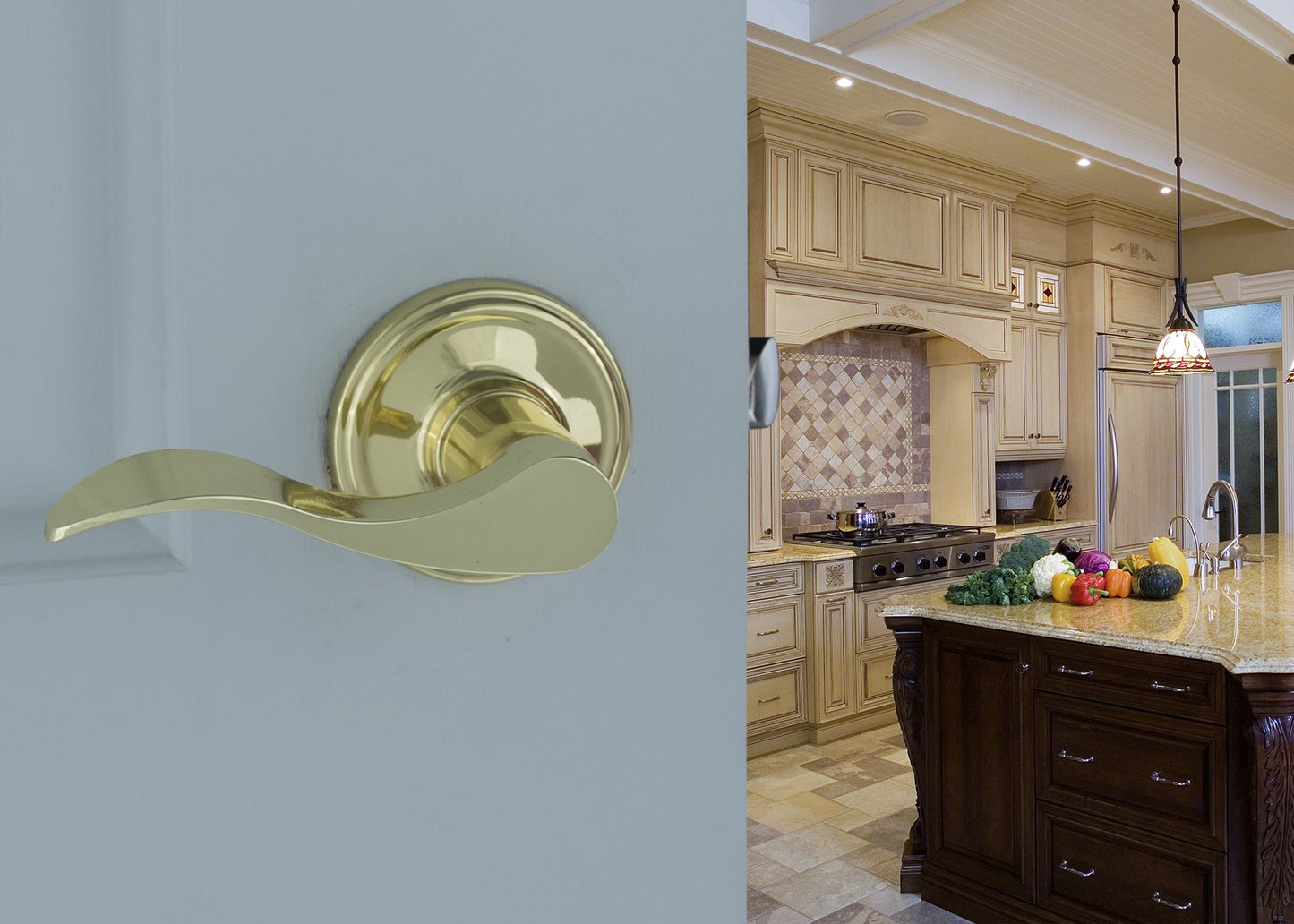 Copper Creek Hardware WL2220PB Door Lever, 3" x 5" x 6.8", Polished Brass, 1 Count (Pack of 1)