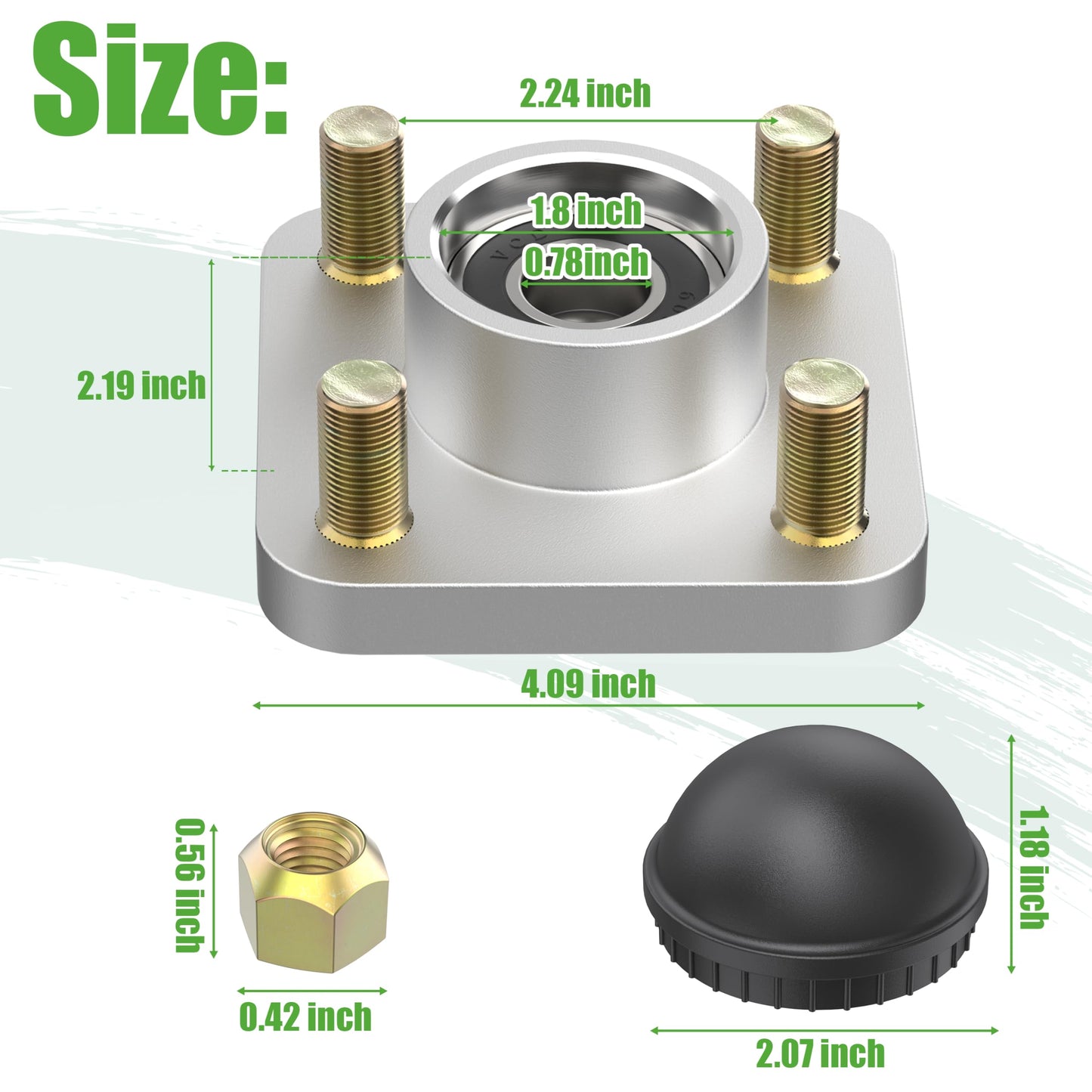 10L0L Golf Cart Front Wheel Hub Assembly for Yamaha G2 G8 G9 G14 G16 G19 G22 G29 Drive, Replaces JG5-WF511-10-00 JG5-WF511-00