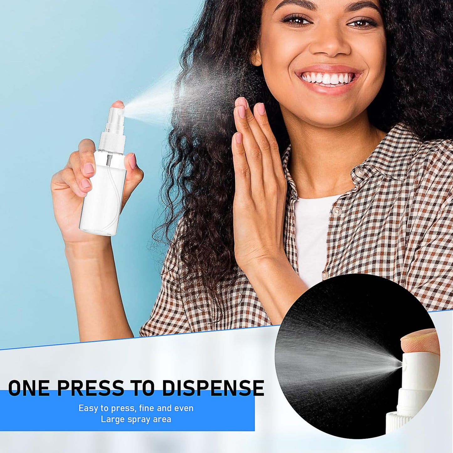 200 Pcs Mini Travel Spray Bottles,1oz Fine Mist Spray Bottle,Clear Plastic Empty Travel Bottle with Small Funnels,Refillable Liquid Containers for Alcohol Skin Toner Essential Oils Perfumes