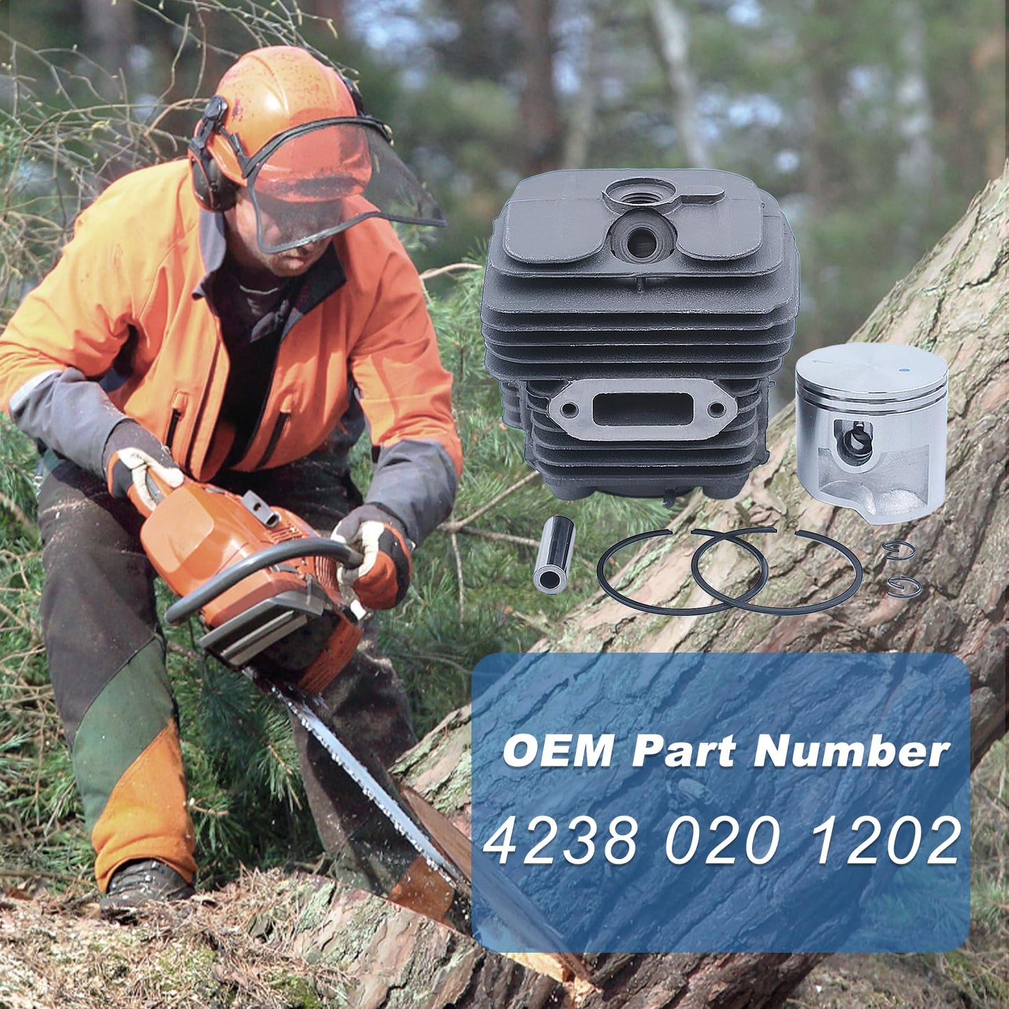 AUMEL 50mm Cylinder Piston Gaskets Kit Fit Stihl TS410 TS420 TS 410 420 Cut-Off Saw Replace 4238 020 1202.