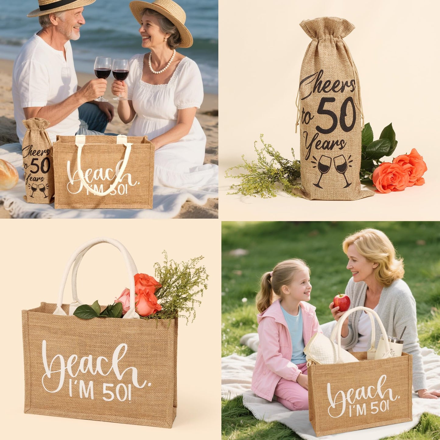 50th Birthday Gifts for Women, Gifts for 50th Birthday Woman, 50 Birthday Gifts Ideas for Her, Best 50 Fabulous 1975 Birthday Gifts Basket for Mom Sister Friend Wife Daughter Coworker