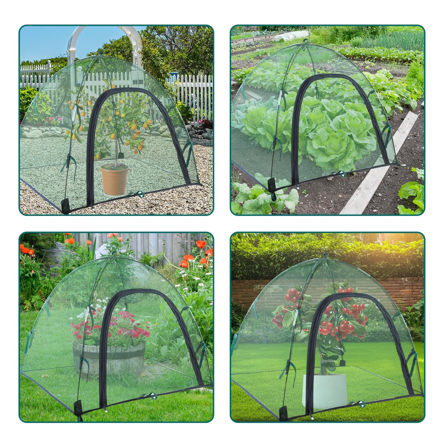 2pack Pest Guard Cover,22.8x22.8x22.8 Inches Garden Mesh Plant Cover Insect Bird Barrier Netting Mesh Outdoor Mesh Plant Enclosure Plant Tent Cover Pest Protection Guard for Fruit Vegetables