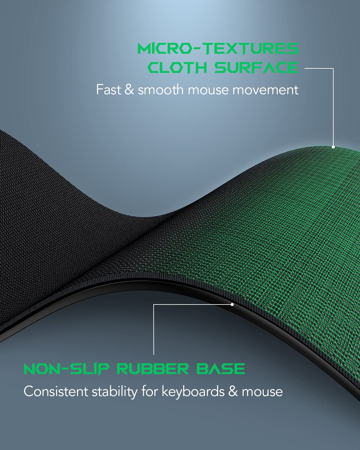 Black Shark Gaming Mouse Pad XXL (47.2"x23.6"x0.12"), Oversized Desk Mat, Non-Slip Mousepad, Super-Thick with Smooth Waterproof Surface, Anti-Fray Stitched Edges for Full Desk Pad Manta P4