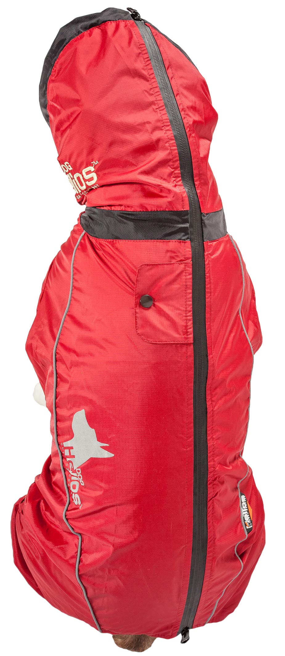 DOGHELIOS 'Weather-King' Windproof Waterproof and Insulated Adjustable Full Bodied Pet Dog Jacket Coat w/Heat Retention Technology, Large, Red