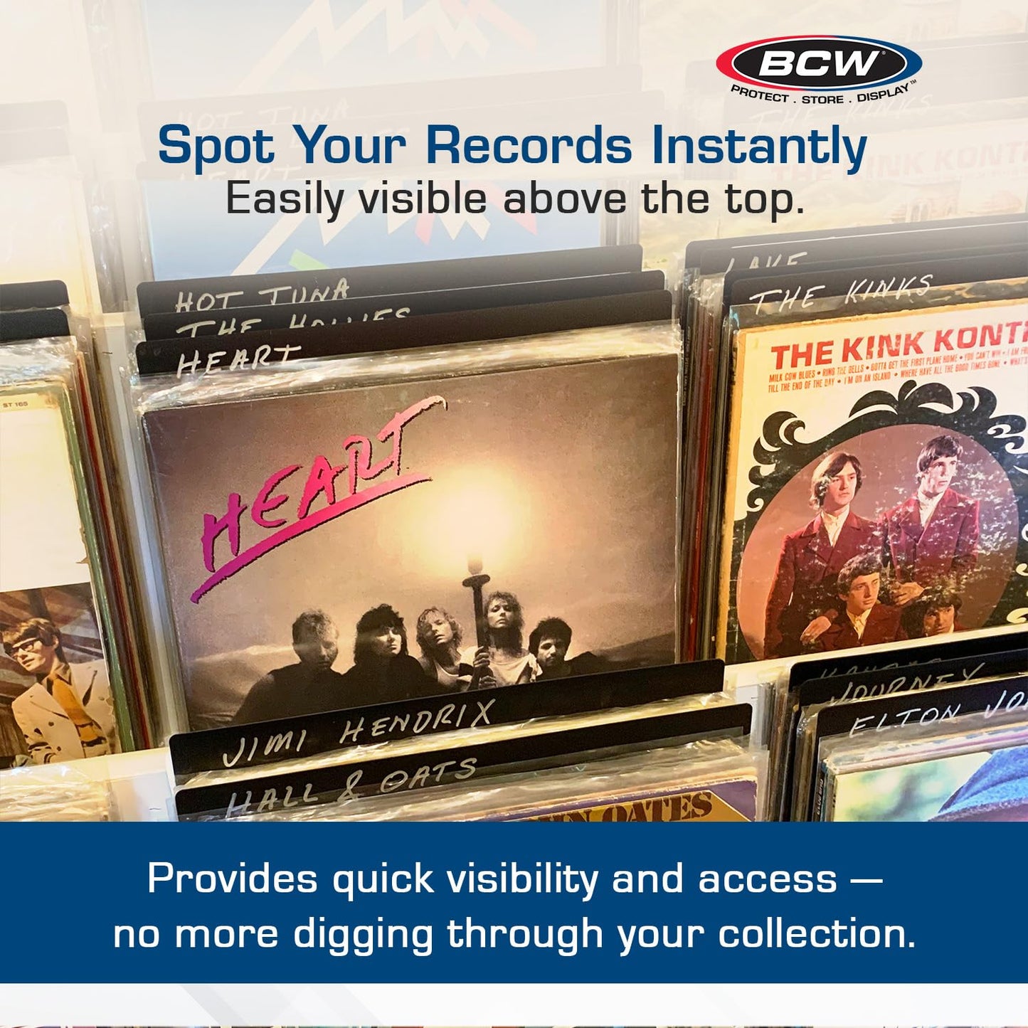 BCW Medium White 12-Inch Record Dividers - 25 Ct | Premium Archival Vinyl Dividers