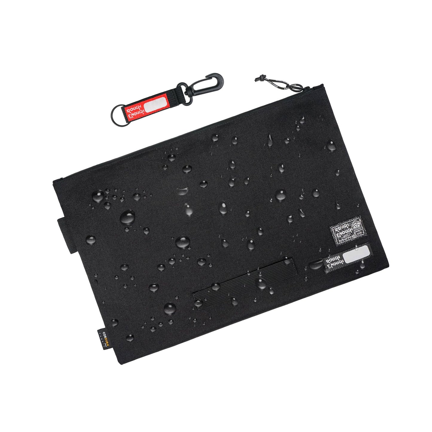 Rough Enough Big Document File Folder Organizer Holder Bag Pouch A4 Paper Letter Manila Size Case Large Carry Legal Notebook Storage for Filing with Zipper Handle Pen Loop Waterproof Black