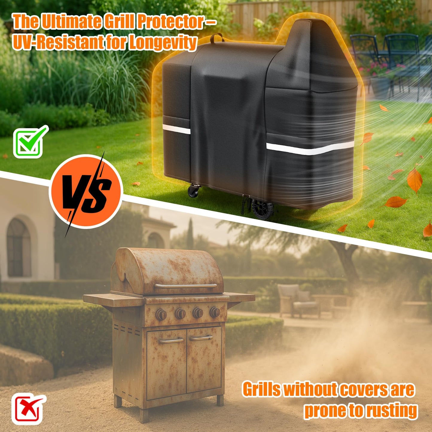 Hisencn Grill Cover for Pit Boss Austin XL, 600D Wood Pellet Grill Cover for PB Rancher XL, 1000, 1100 pro, 1150, Z Grill 1000, Heavy Duty Waterproof, UV and Fade Resistant BBQ Cover