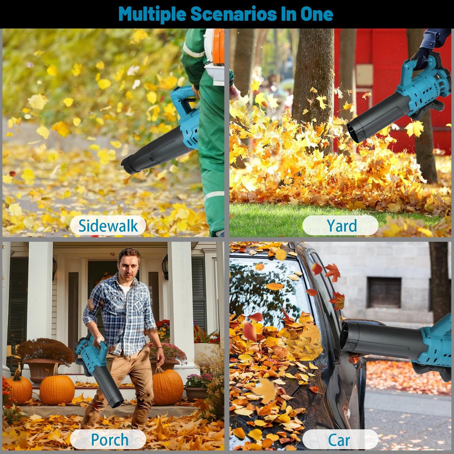 Cordless Leaf Blower for Makita 18V Battery, 580CFM 450MPH Electric Leaf Blower, Brushless Motor Lightweight Handheld Leaves Blower for Lawn Care, Patio, Snow, Dust, Leaves (Battery NOT Included)