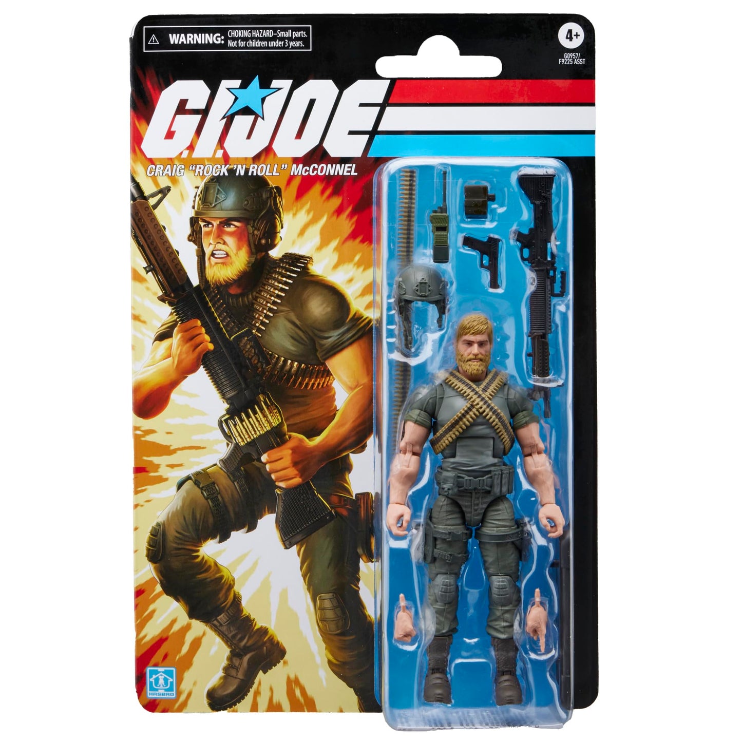 G.I. Joe Classified Series Retro Cardback Craig “Rock ’N Roll” McConnel, Collectible 6 Inch Action Figure with 9 Accessories