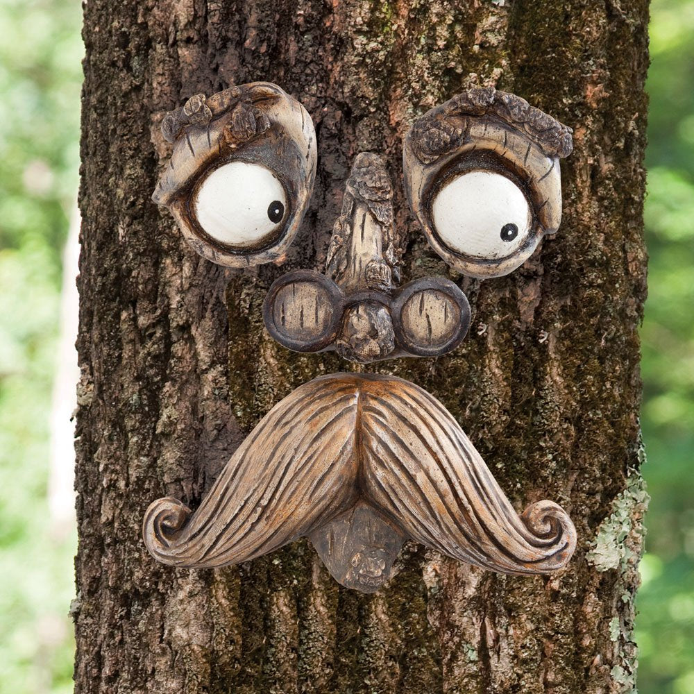 Bits and Pieces - Old Man Tree Hugger - Garden Peeker Yard Art - Outdoor Tree Hugger Sculpture - Whimsical Tree Face Garden Decoration