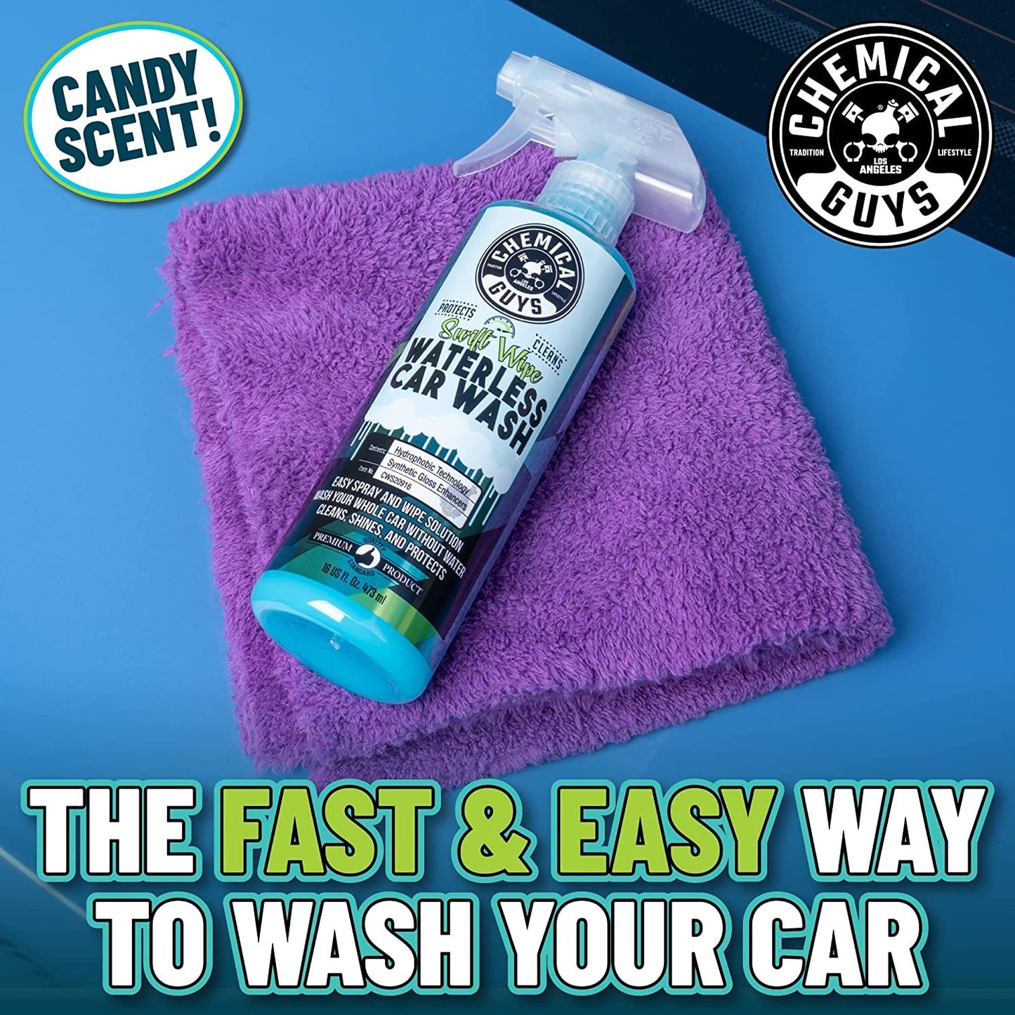 Chemical Guys Swift Wipe Sprayable Waterless Car Wash, Easily Clean - Just Spray & Wipe, Safe for Cars, Trucks, Motorcycles, RVs & More, 473 ml (2 Pack)