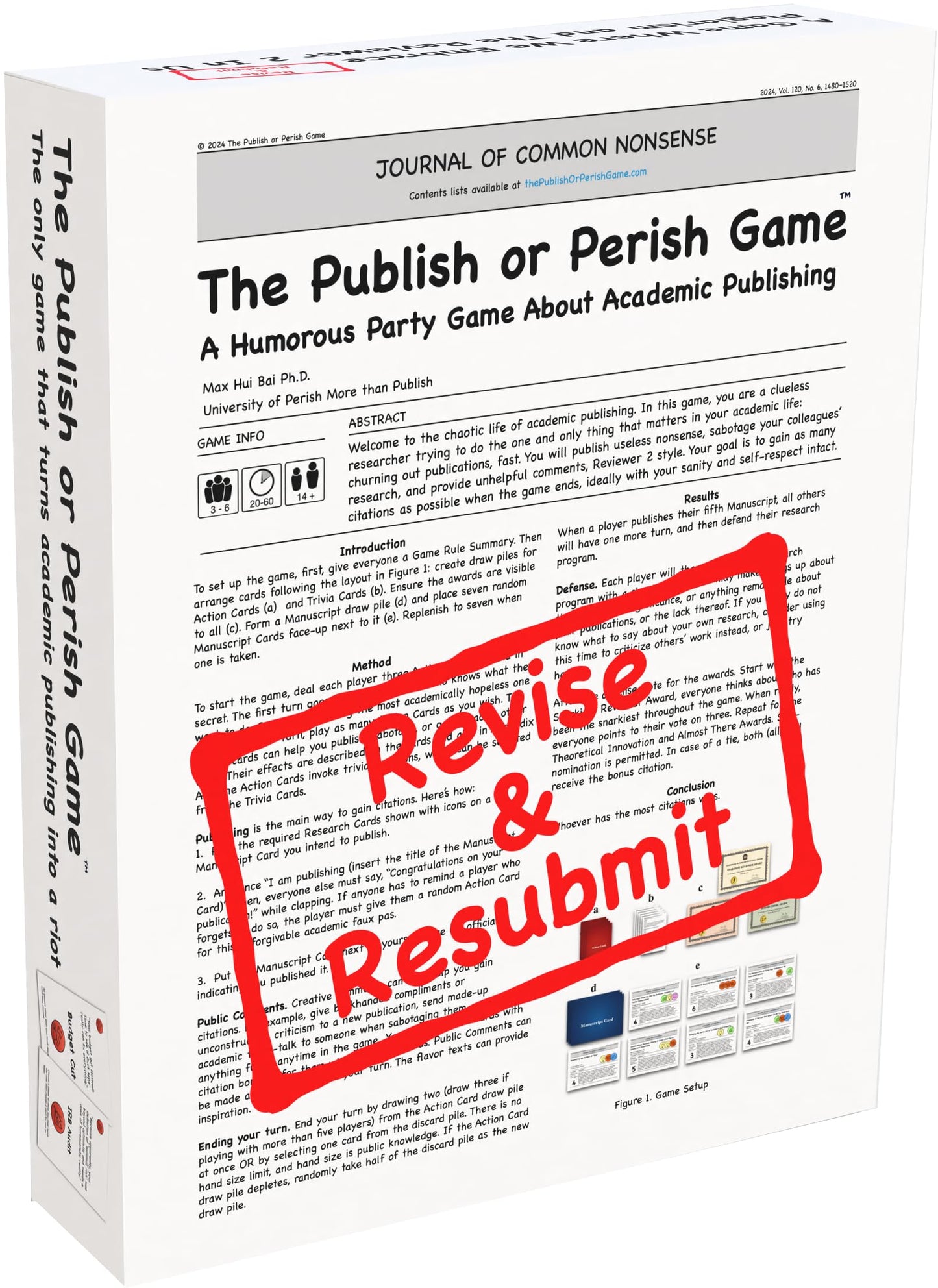 Publish or Perish: A Humorous Party Game About Academia (Kickstarter Edition) | 3-6 Players 14+ | Created by Max Bai Ph.D. Peer-Reviewed by Unserious Researchers Almost Approved by Reviewer 2