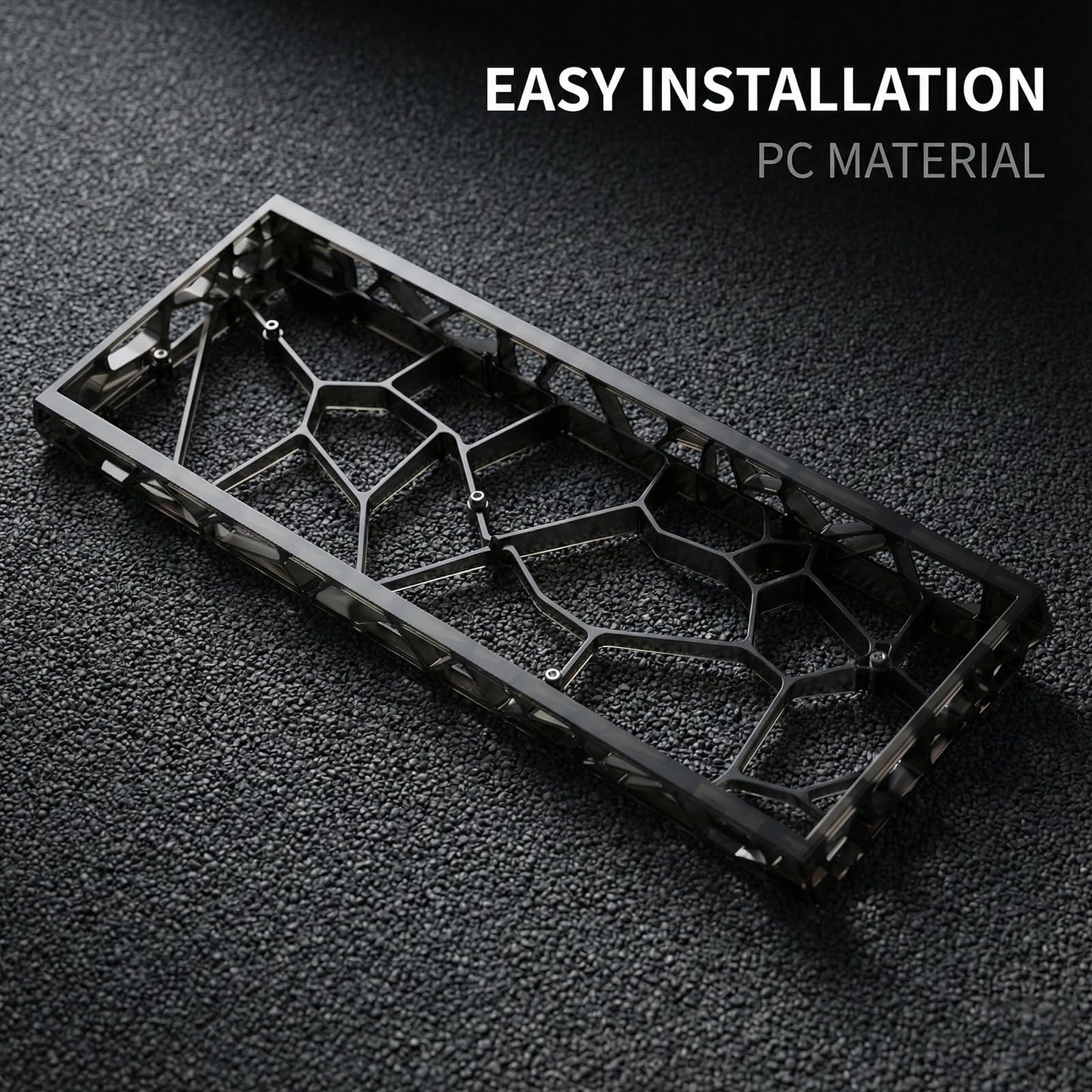 Hyekit 60% Transparent Polycarbonate Keyboard Case for Wooting60 Mad60 Win60 GH60 HM66 M6lite Rakka - Easy Installation