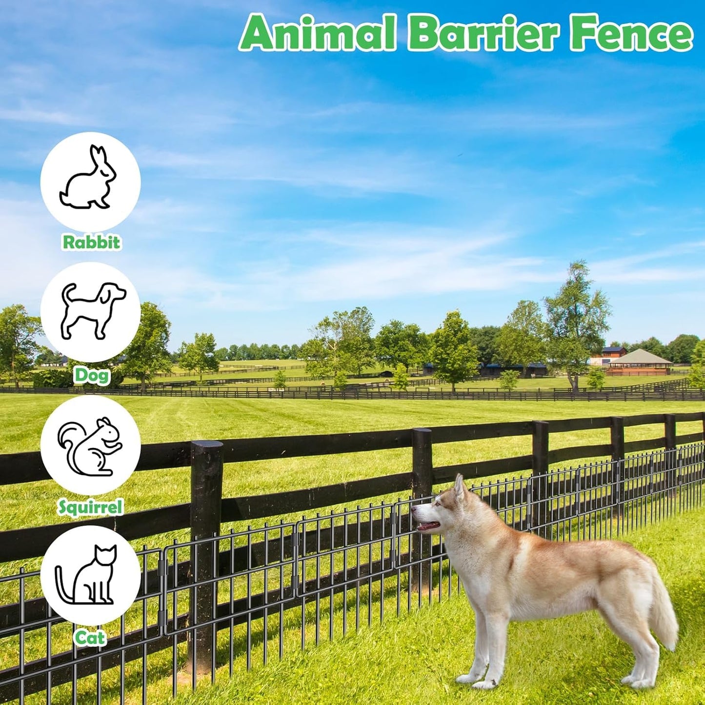 25 Pack Animal Barrier Fence, 17 in(H) X 27 Ft(L) Decorative Garden Fence, Rustproof Wire Garden Bottom Fence, No Digging Fencing Border, Dog Rabbits Ground Stakes Fence for Garden Patio