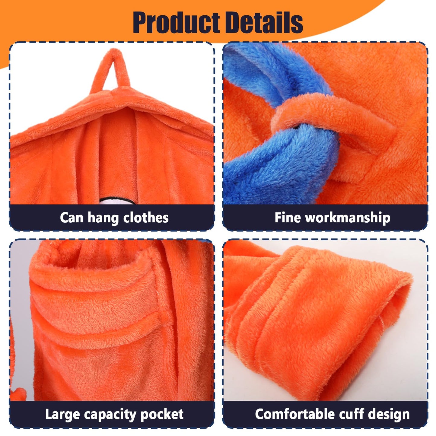 Puppyhao Anime Robe Mens Dragon Anime Bathrobe Pajamas Orange Onesie Soft Cosplay Costume Perfect Gifts for Men