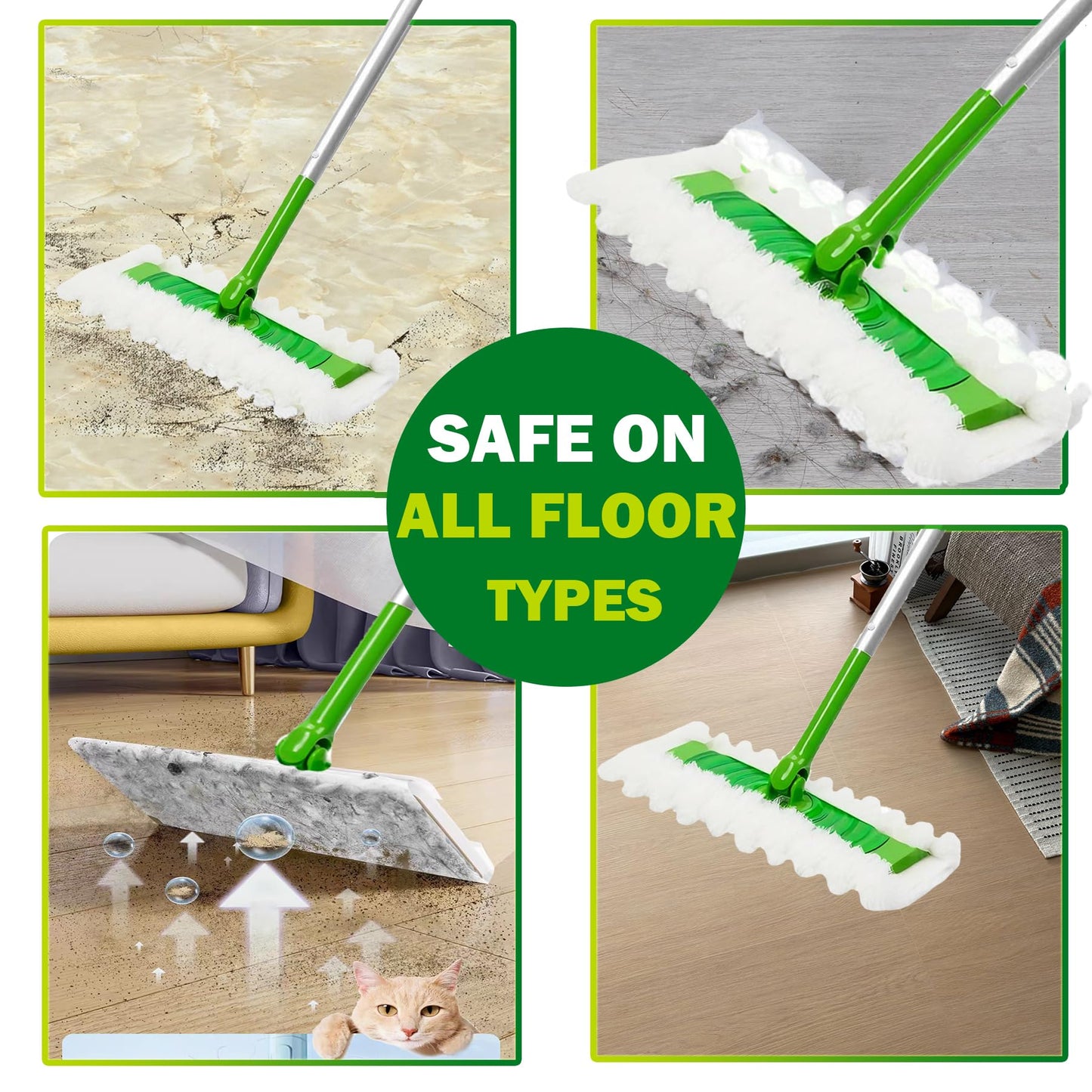 SoliFairy Heavy Duty Dry Sweeping Cloth Refills for Swiffer Sweeper Mop, Sweeper Pet Dry Pad Refills to Clean Dust, Pet Hair, Dirt, Floor Duster Mop Pads, 100 Count