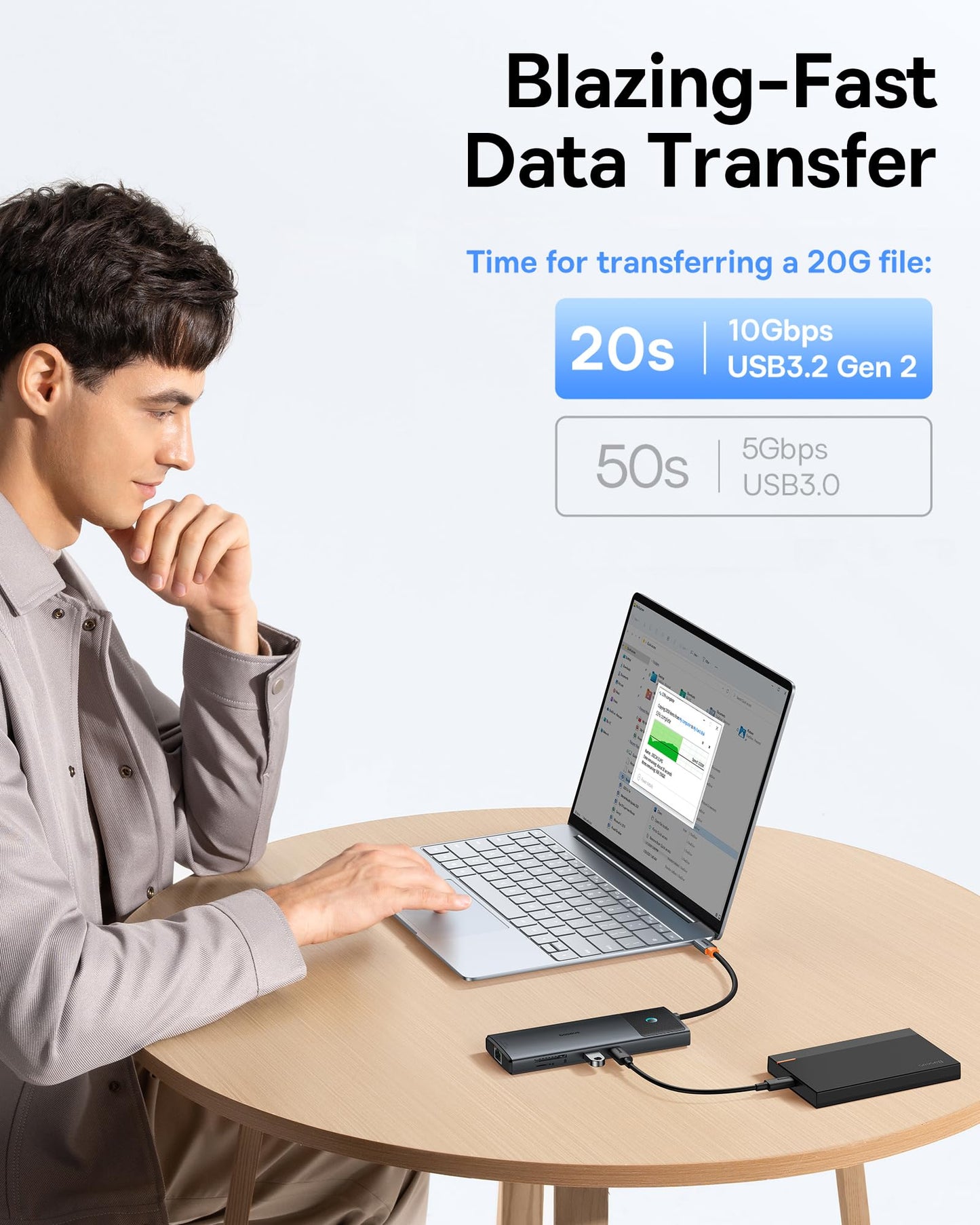 Baseus USB C Docking Station Dual Monitor, 10 in 1 Laptop Dock USB C Hub Multiport Adapter with 4K@120Hz HDMI, 10Gbps USB C and USB A, Gigabit Ethernet, PD 100W, SD/TF for Dell/Mac/HP/Lenovo