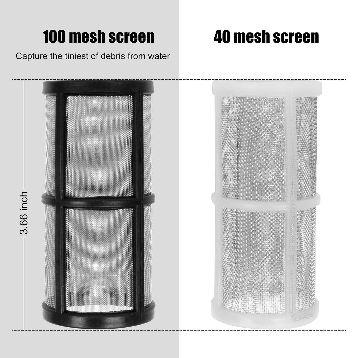 BEETRO Garden Hose Filter for Pressure Washer Inlet Water, Sediment Filter Attachment, with 100 Mesh and 40 Mesh Screen, 3 Sets