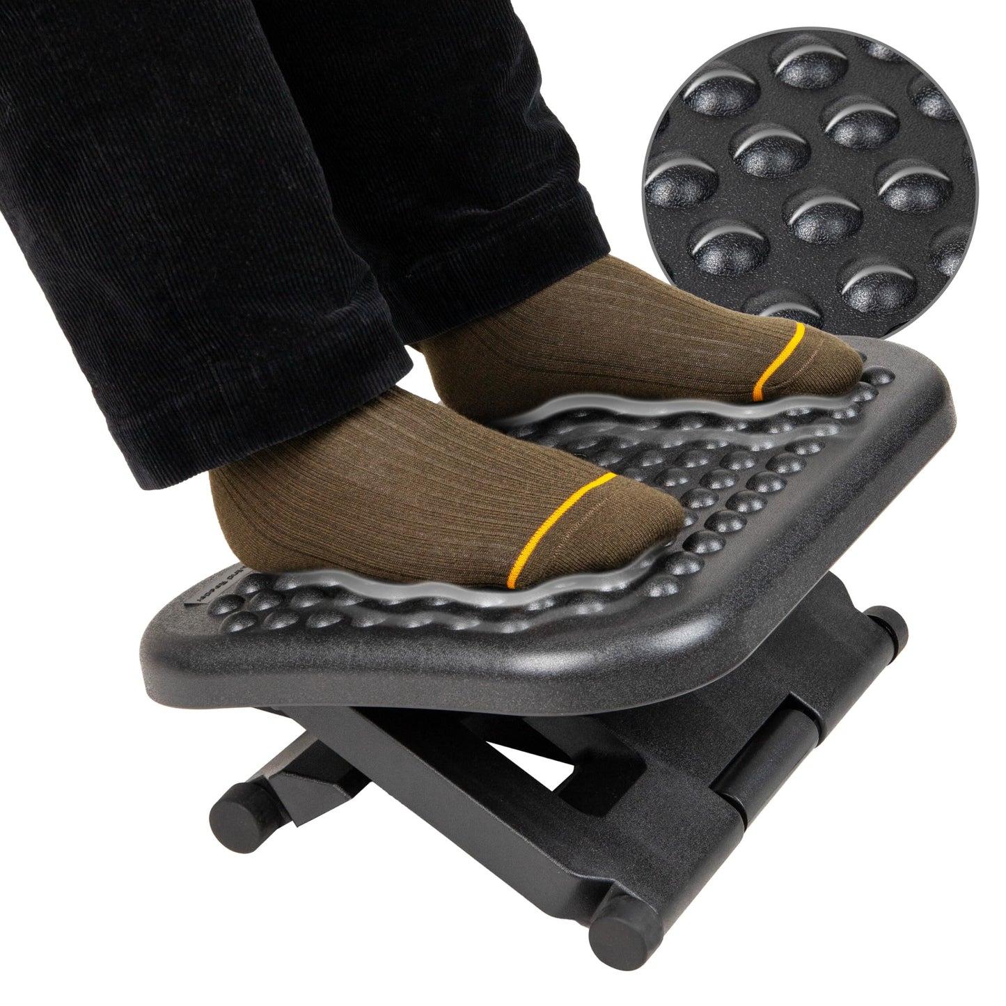 Mind Reader Rest, Ergonomic Foot, Pressure Relief for Comfort, Back, and Body, 3 Height, Black
