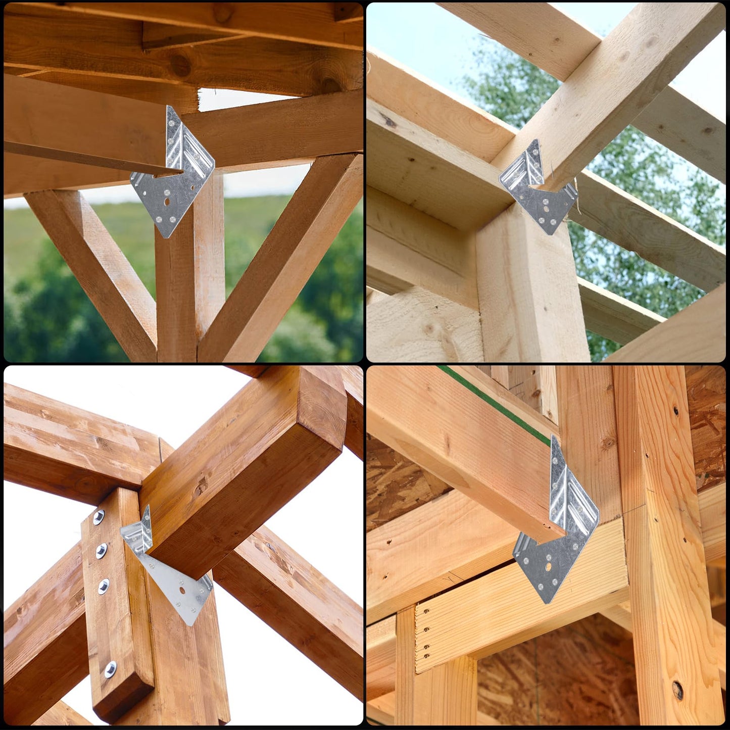Hurricane Ties for Rafters 24 Pack, 18-Gauge Hurricane Roof Straps for Shed, Heavy Duty Galvanized Rafter Ties, Hurricane Wood Clips Rafter Brackets Joist Brackets