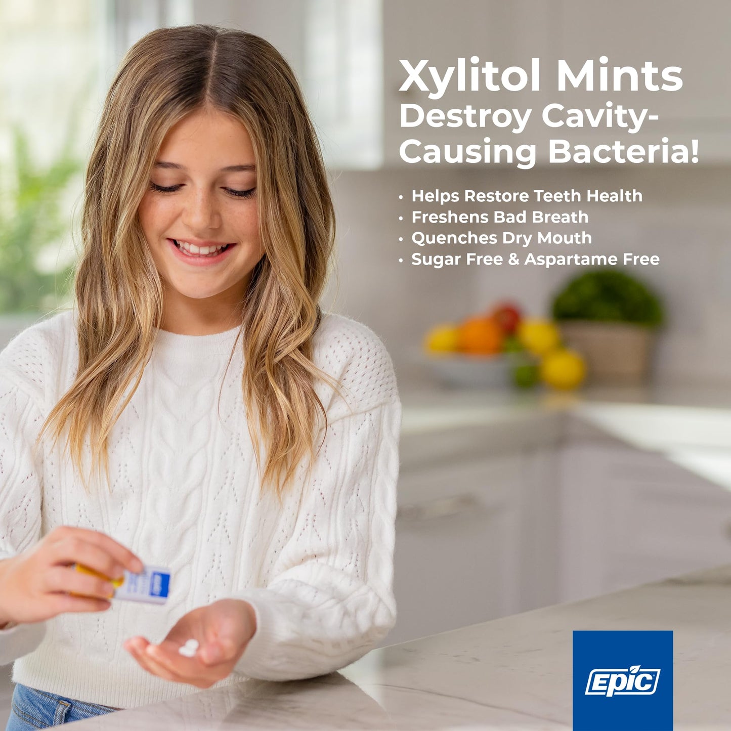 Xylitol Mints by Epic Dental - 180 mints, Fresh Fruit