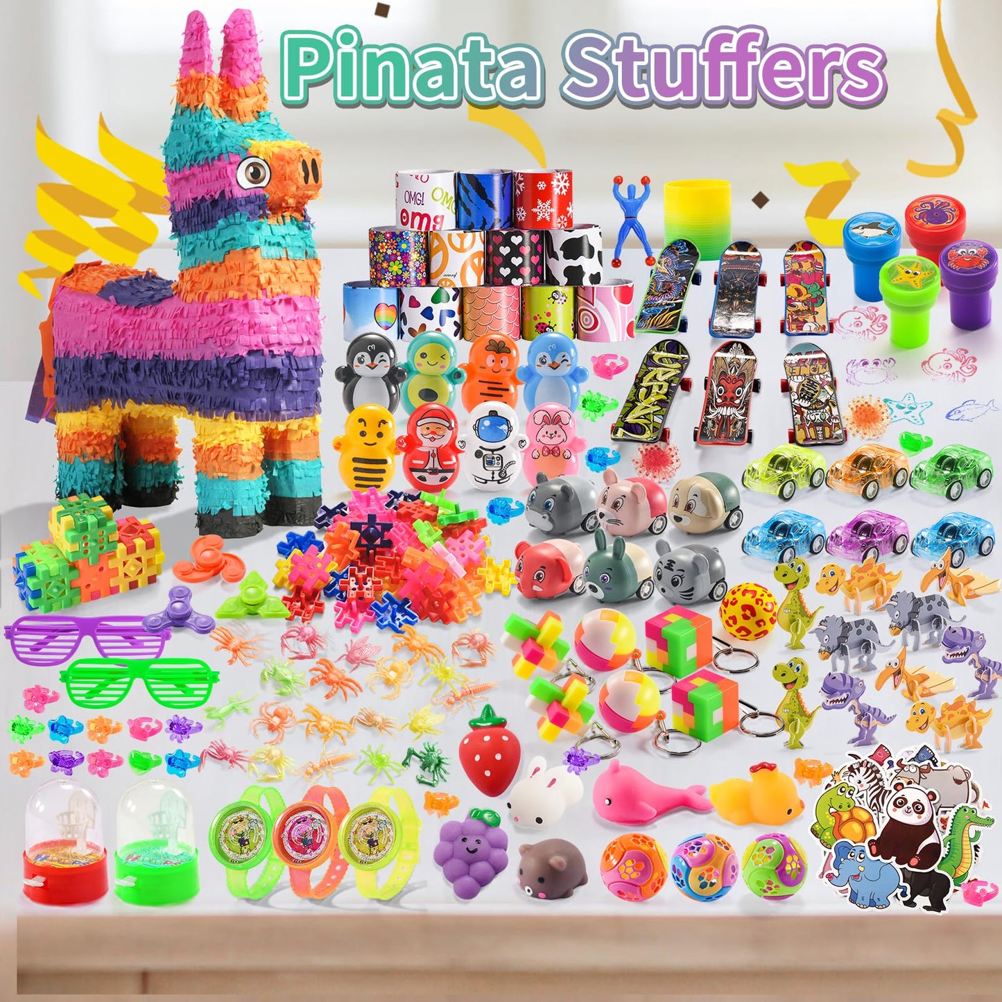 350 Pcs Bulk Party Favors for Kids Ages 3-6 6-8 8-12, Pinata Filler & Goodie Bag Stuffers, Treasure Chest Prizes for Classroom, Birthday Party Supplies Toys for Boys & Girls Christmas, Valentine Gifts
