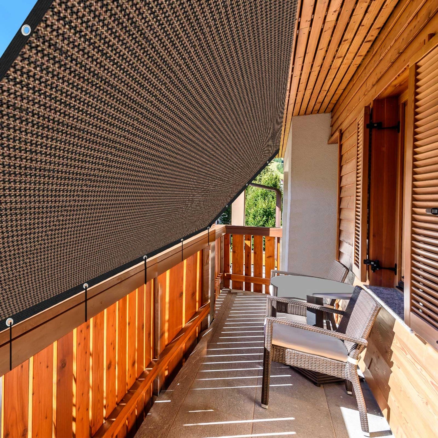 90% Pergola Shade Cover,10'x12' Shade Cloth Outdoors Sunscreen Awning,Coffee Sun Shade Sail with Grommets,Voile d Ombrage Extérieur Patio Shade,Garden Shade Cloth